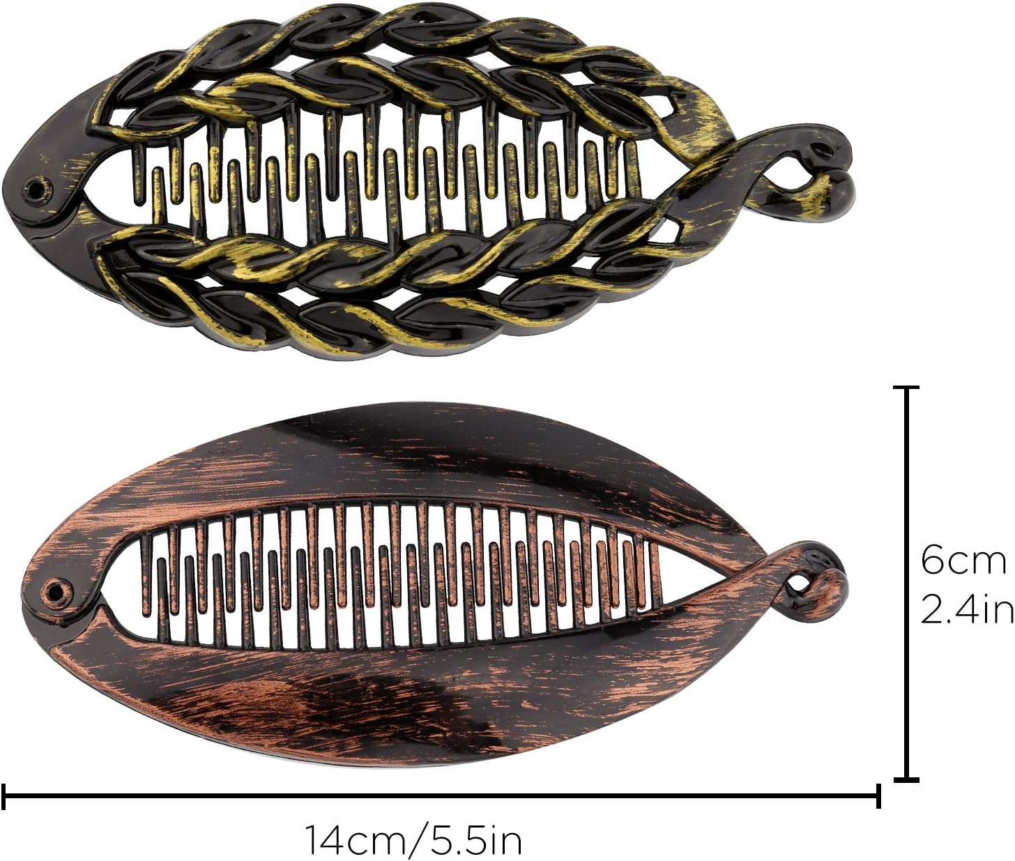 LUTER 6Pcs 5.5 Inch Banana Hair Clips Fish Shape Hair Grips Clamp Women Hair Accessories (2 Styles, 3 Colors) image number 2