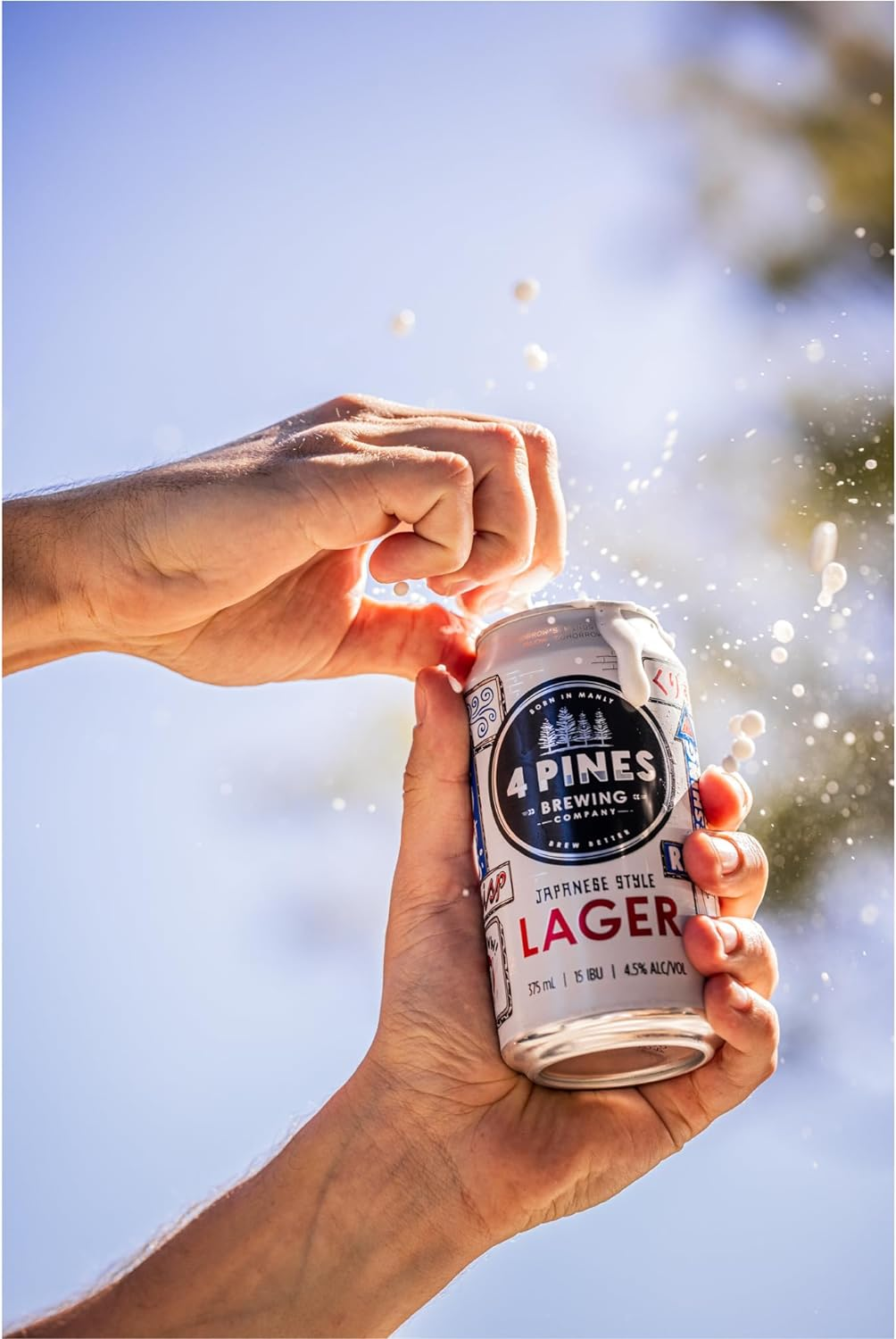 4 Pines Japanese Style Lager, Rice Lager, Crisp & Refreshing, 4.5% ABV, 375Ml (Case of 18 Beer Cans) image number 4