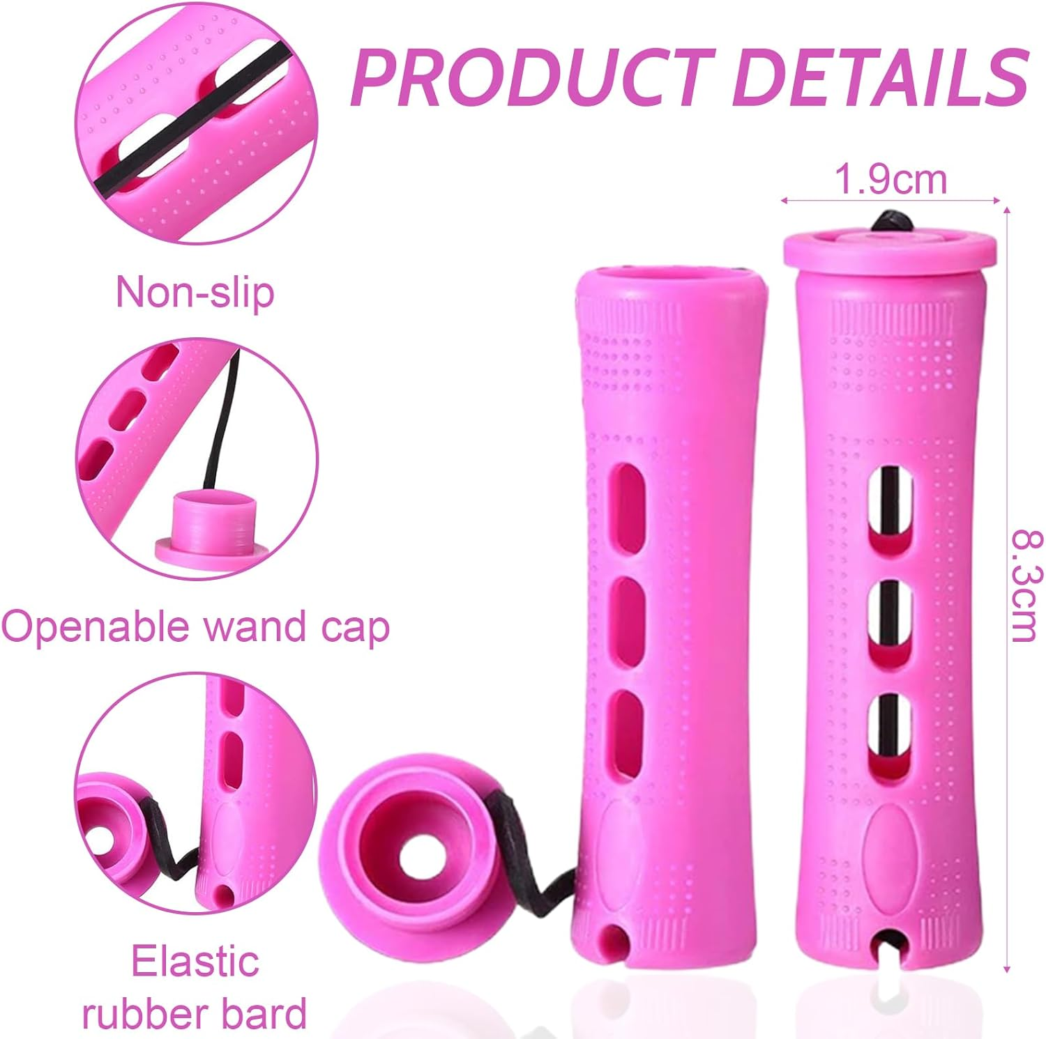 Pack of 30 Medium Perm Rollers, 0.75 Inch Perm Set Complete Curlers, Hair Rollers for Women with Elastic Band for Natural Hair, Long Short Hair Styling Tool image number 5