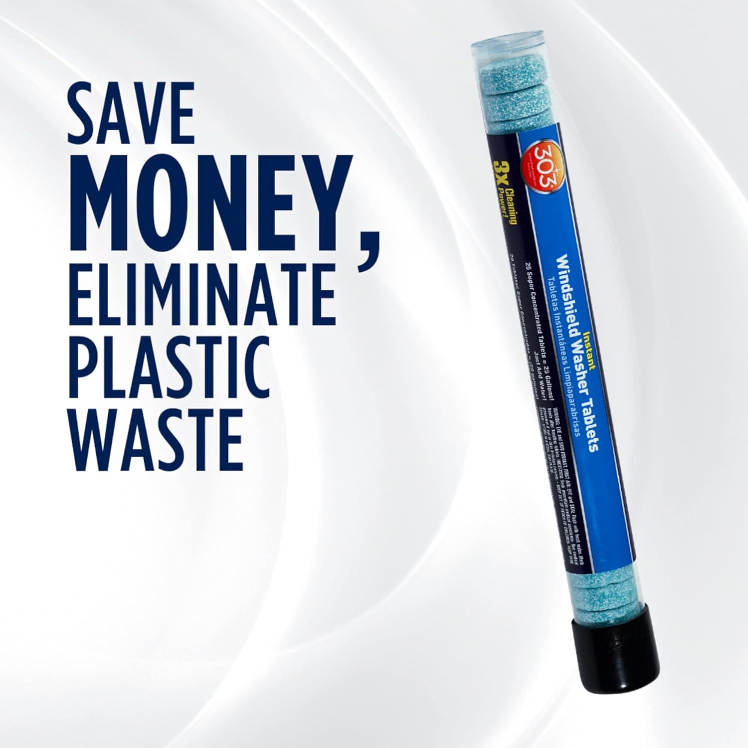 303 (230395) Products Automotive Instant Windshield Washer - 3X Cleaning Power - Super Concentrated Tablets - Just Add Water, 25 Tablet image number 4