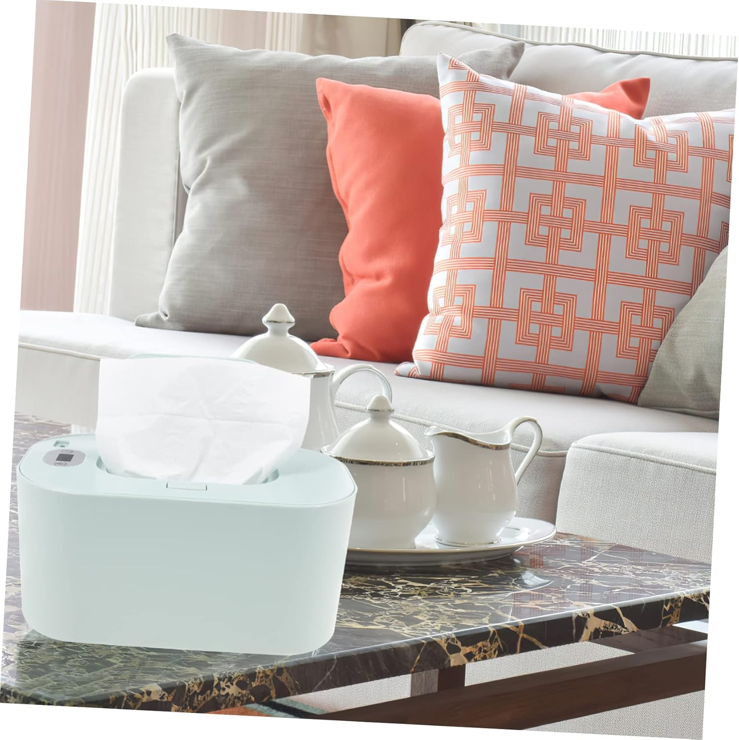 USB Portable Wipe Warmer for Babies Car Tissue Dispenser Smart Color for Travel Diaper Bags Keeps Wet Wipes Warm image number 3