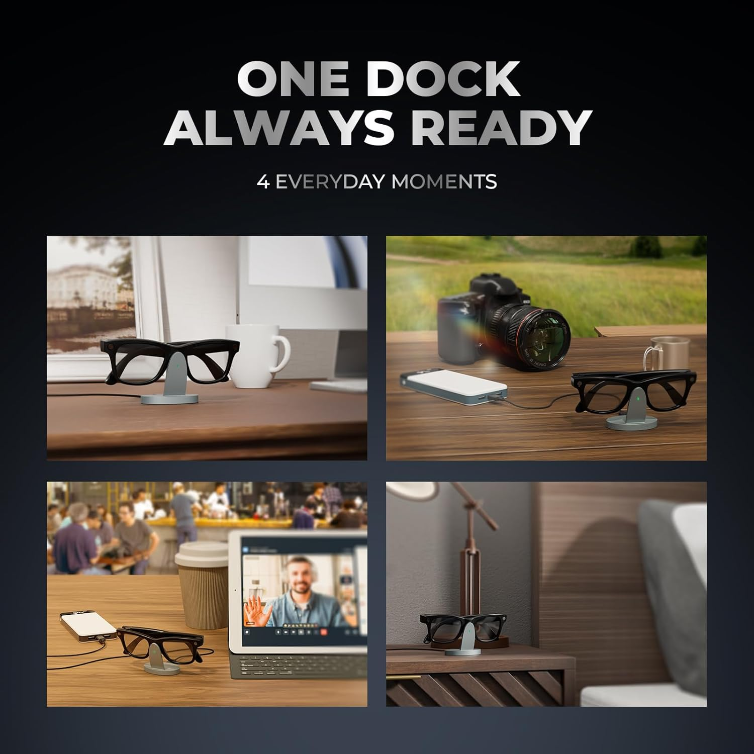 Steinwhale Charging Dock for Rayban Meta 2 Glasses (Grey) image number 4