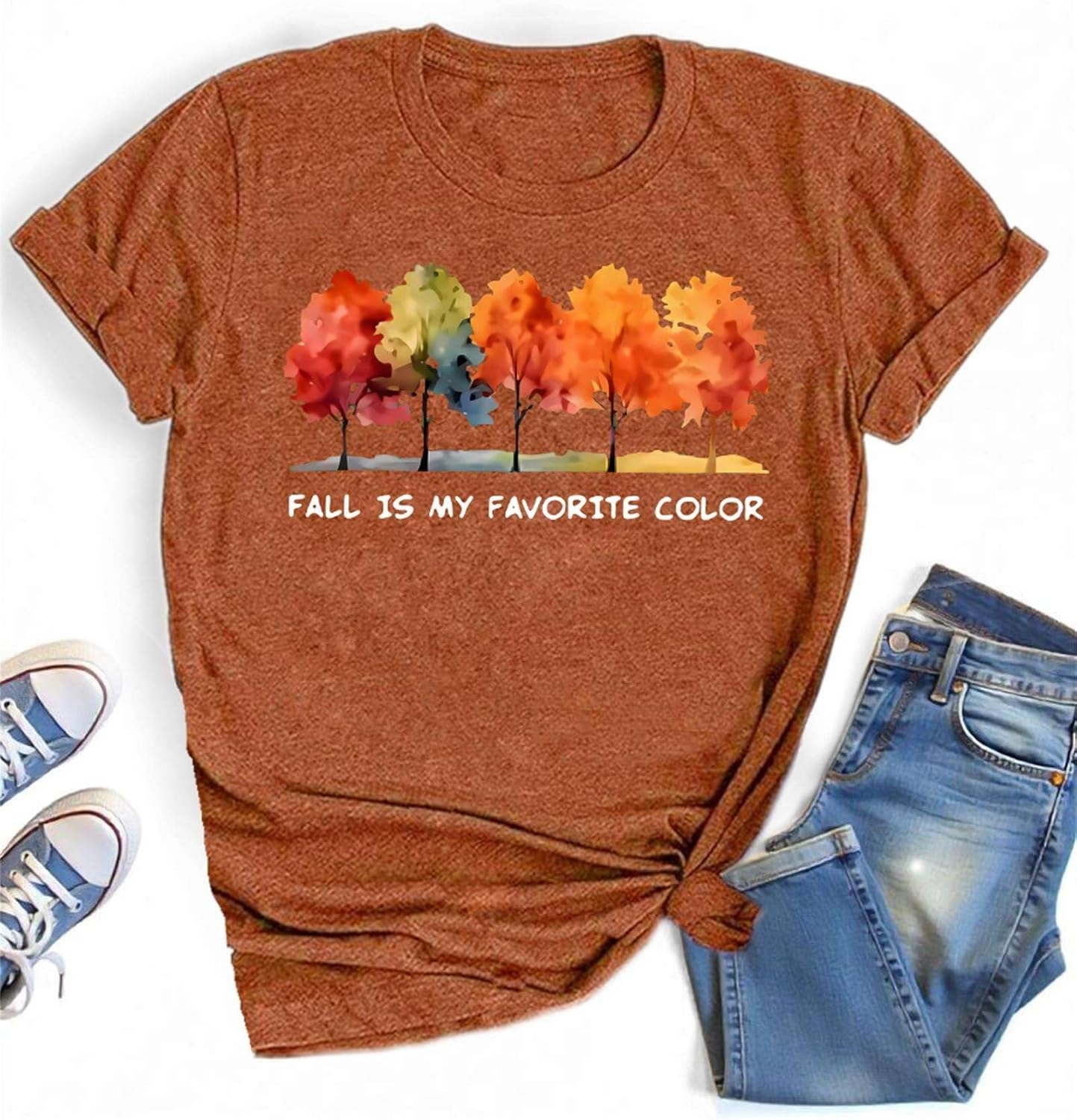 Fall Pumpkin Tree Autumn Thanksgiving T Shirt for Women
