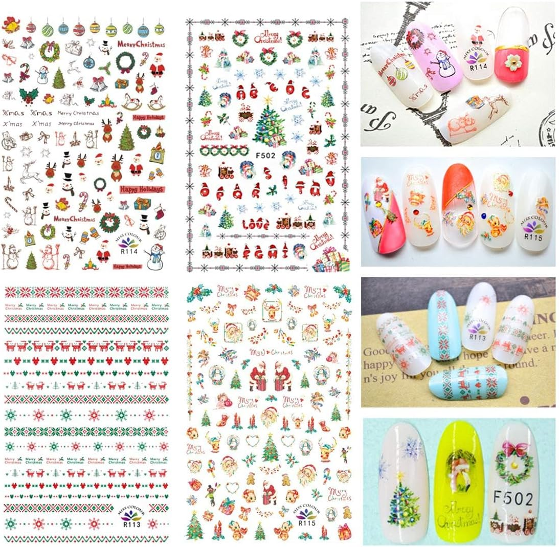 Kalolary Nail Stickers, Nail Art Stickers, Self-Adhesive Art Stickers, Manicure, Christmas Decoration Pack of 12 image number 5