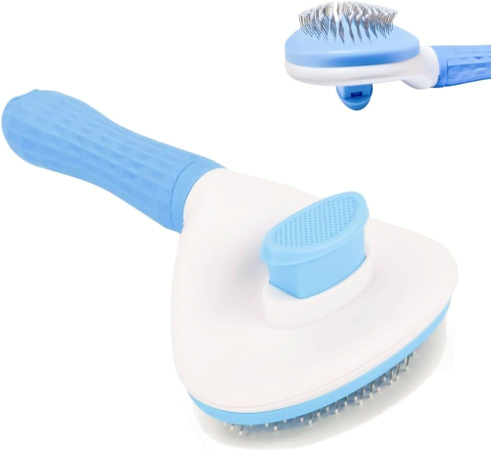 JRKOETY Cat Brush Self Cleaning, Ergonomic Handle,Slicker Cat Brush with Release Button,Tool Suitable for Cats and Dogs Pet Hair Cleaner, Easy to Remove Loose Undercoat ﻿ ﻿