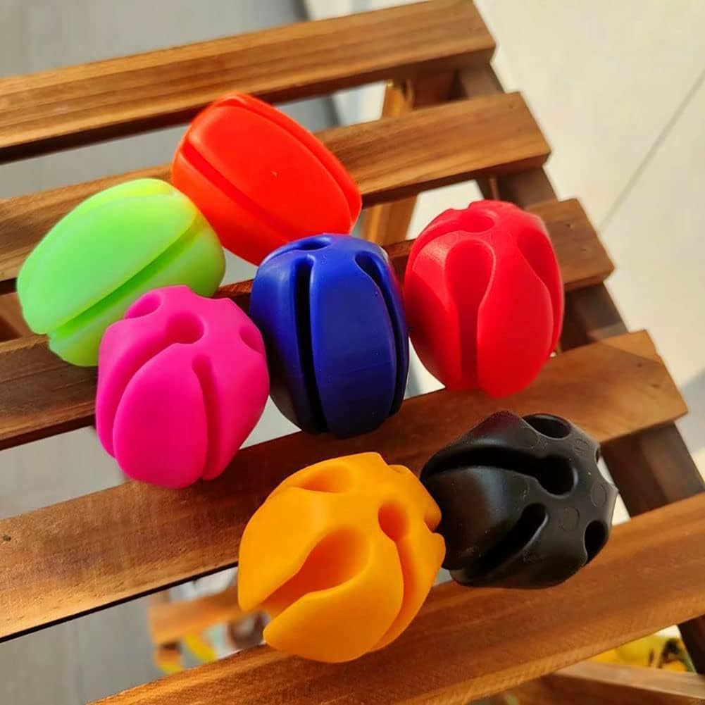 Shuoteng Silicone Fishing Rod Clips, 10Pcs 5 Hole Portable Fishing Rod Fixed Balls, Portable Fishing Rod Fixed Ball Rubber Fishing Pole Clips image number 4