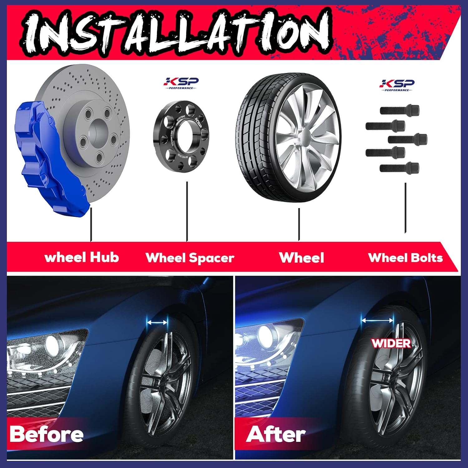 KSP 5X100 to 5X100 Wheel Spacers Compatible with Audi A3 A4 A6 A8 S4 S6 S8 Quattro TT, 20Mm Thread Pitch M14X1.5 Hub Bore 57.1Mm with Sphere Seat Lug Bolts Fit for 5X112 Golf Jetta Beetle EOS Passat