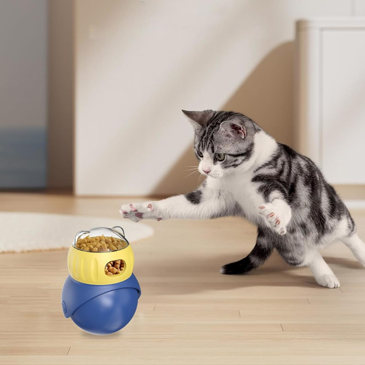 Dog Treat Dispenser Toy - Dog Puzzle Toy | Cat Slow Feeder Refillable | Self-Entertainment Interactive Feeding Toy | Adjustable Food Dispenser Leaking Ball for Puppy Training Cat Enrichment image number 1