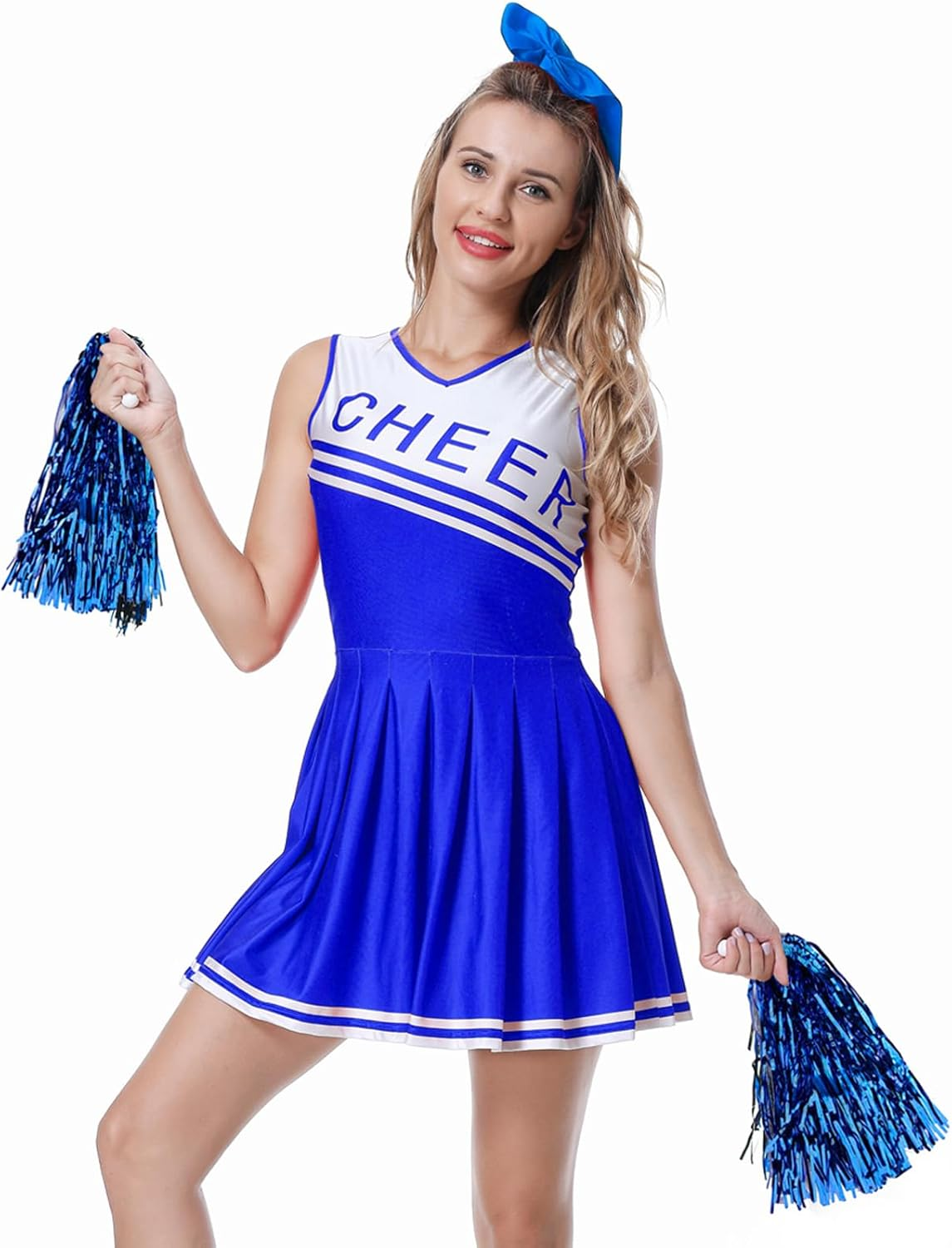 GRAJTCIN Womens Cheerleader Costume High School Girl Halloween Party Complete Cheerleading Outfit