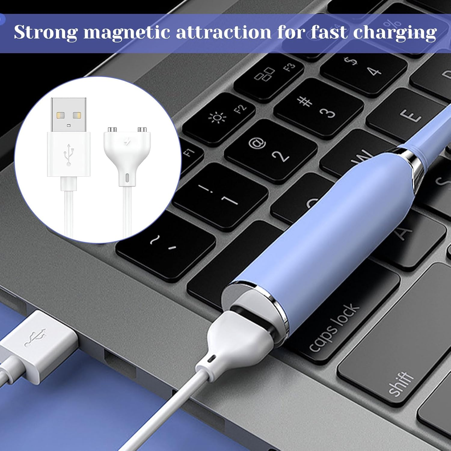 Magnetic Charger, 2Pcs Magnetic Charging Cable, Vibrator Charger 10MM/0.39'' Pitch, USB DC Cord Cable Replacement Charging Cord for Vibrators/Facial Cleanser/Electric Toothbrush image number 5
