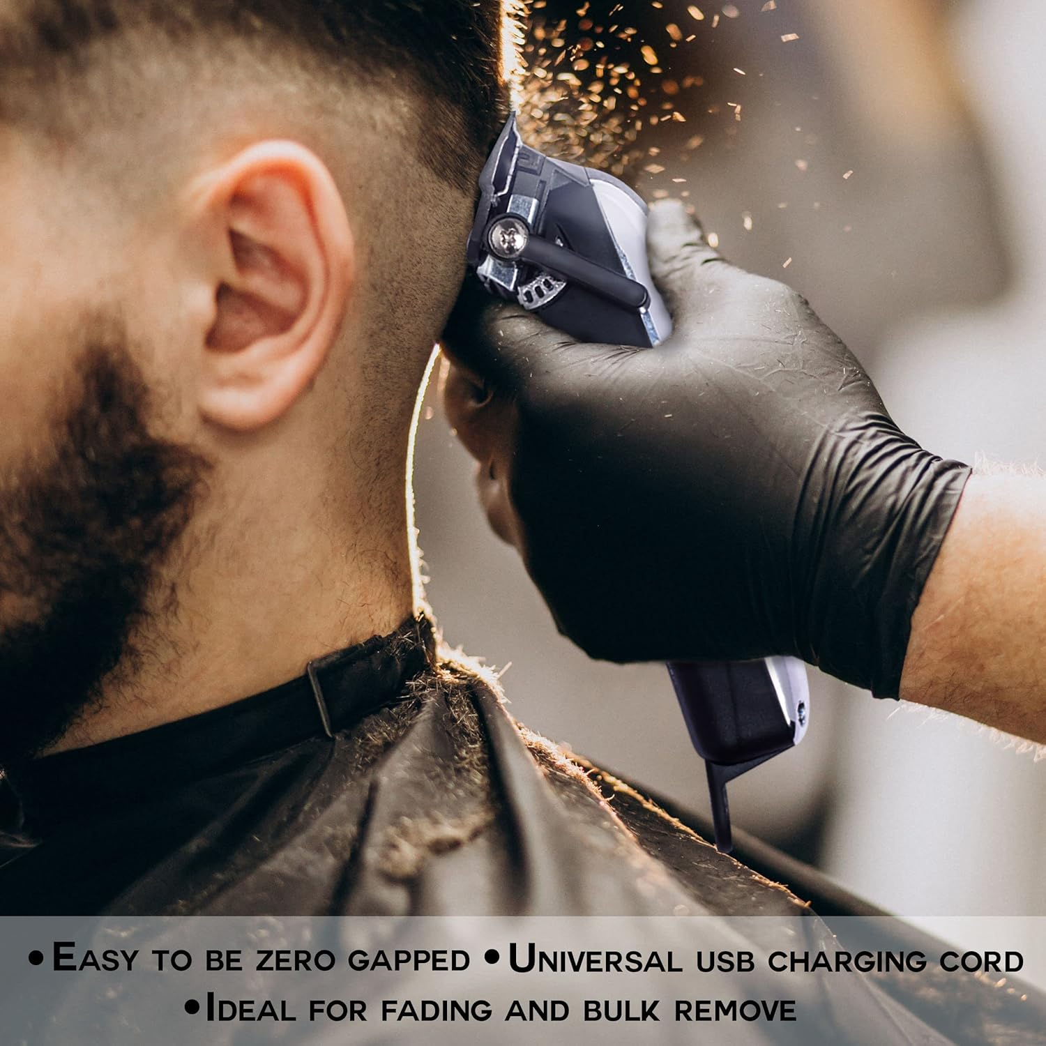 Caliber Pro 9MM Mabuchi Clipper - Professional Hair Cutting Tool Set - Cordless Electric Clippers with 5 Comb Guards, Blade, Oil, USB Charging Cord & Brush - Personal Hair Grooming Kit for Men image number 1