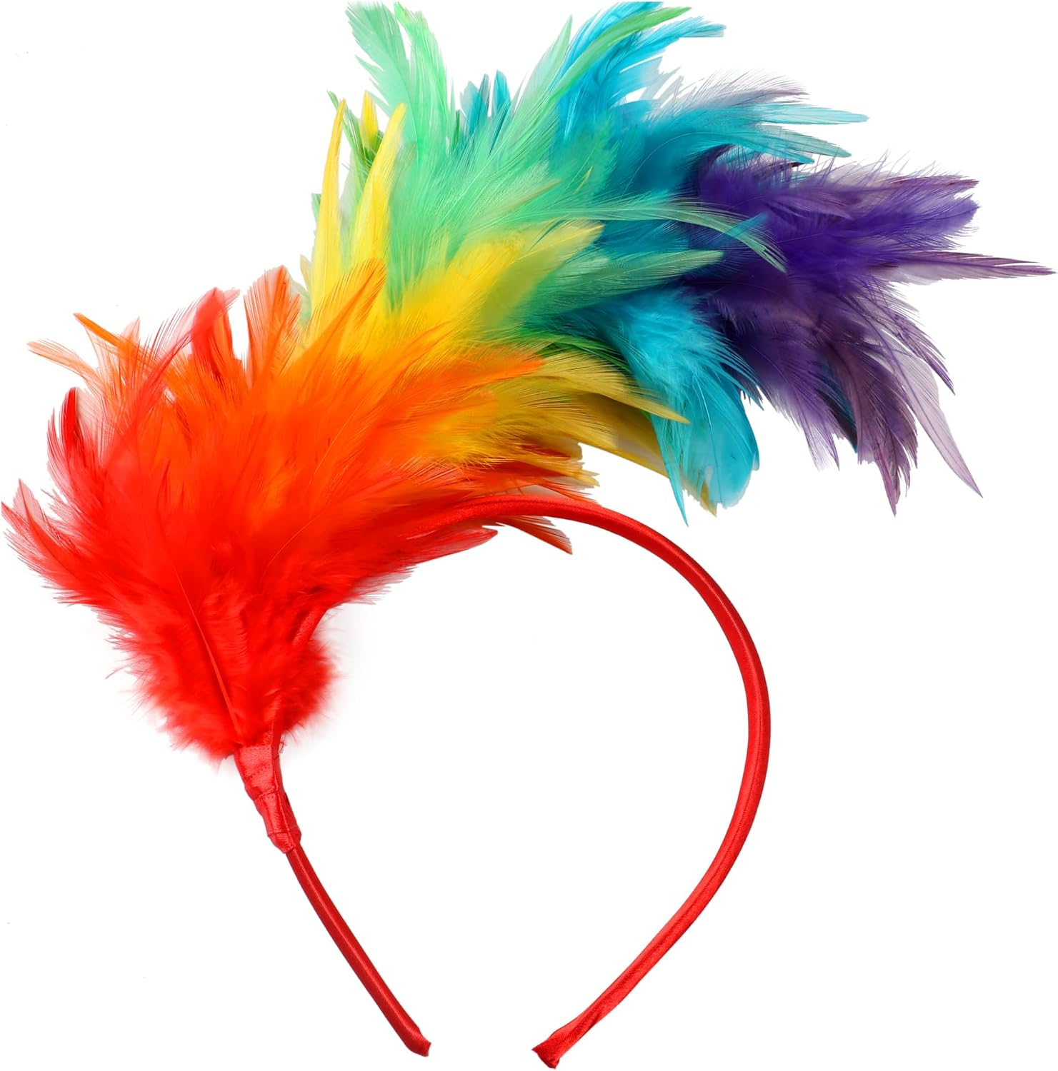 TRIXES Rainbow Feather Headband &ndash; One Size Fits Most &ndash; Multicolour Fancy Dress Accessory -Perfect for Lgbtqia2S+ Pride and Carnival image number 5