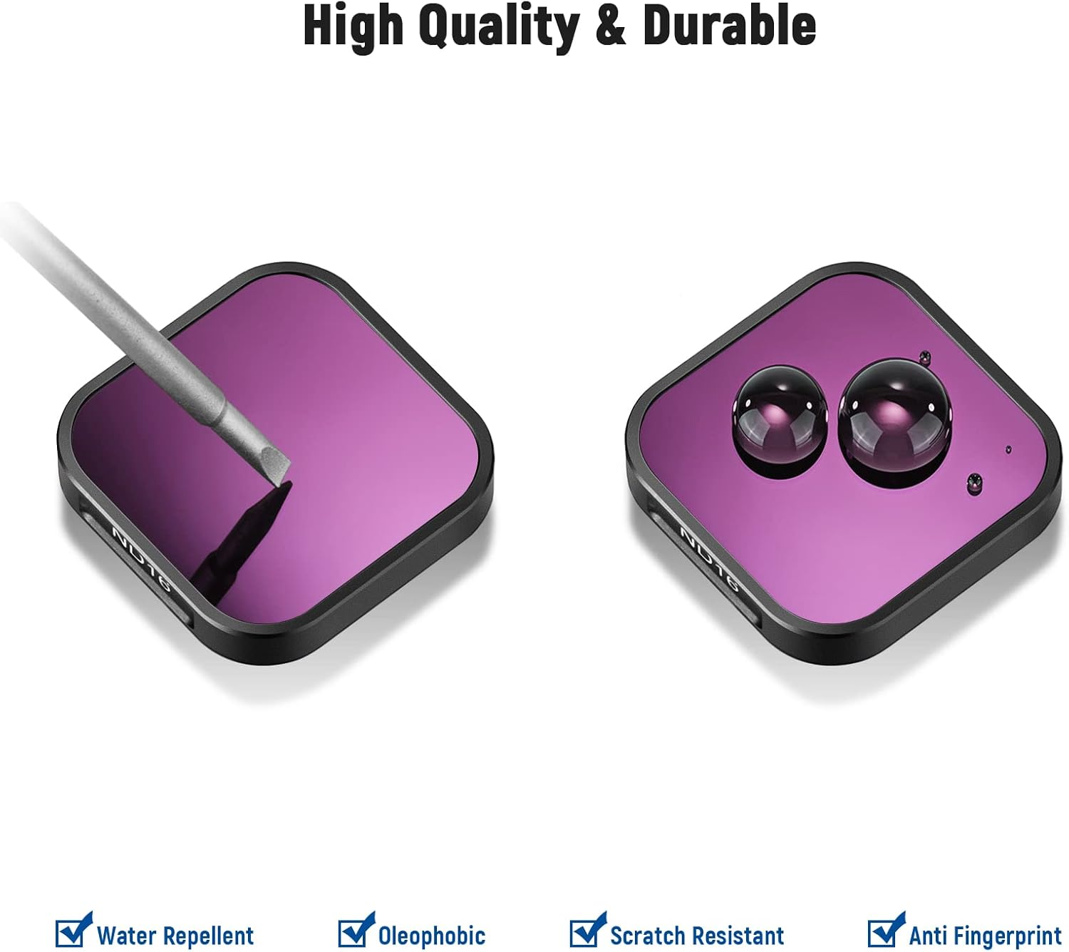 NEEWER 4 Pack Lens Filter ND Filter Kit Compatible with Gopro Hero 12 11 10 9, ND4/ND8/ND16/ND32 Multi Coated Neutral Density Lens Filters, HD Optical Glass/Aviation Aluminum Black Frame image number 2