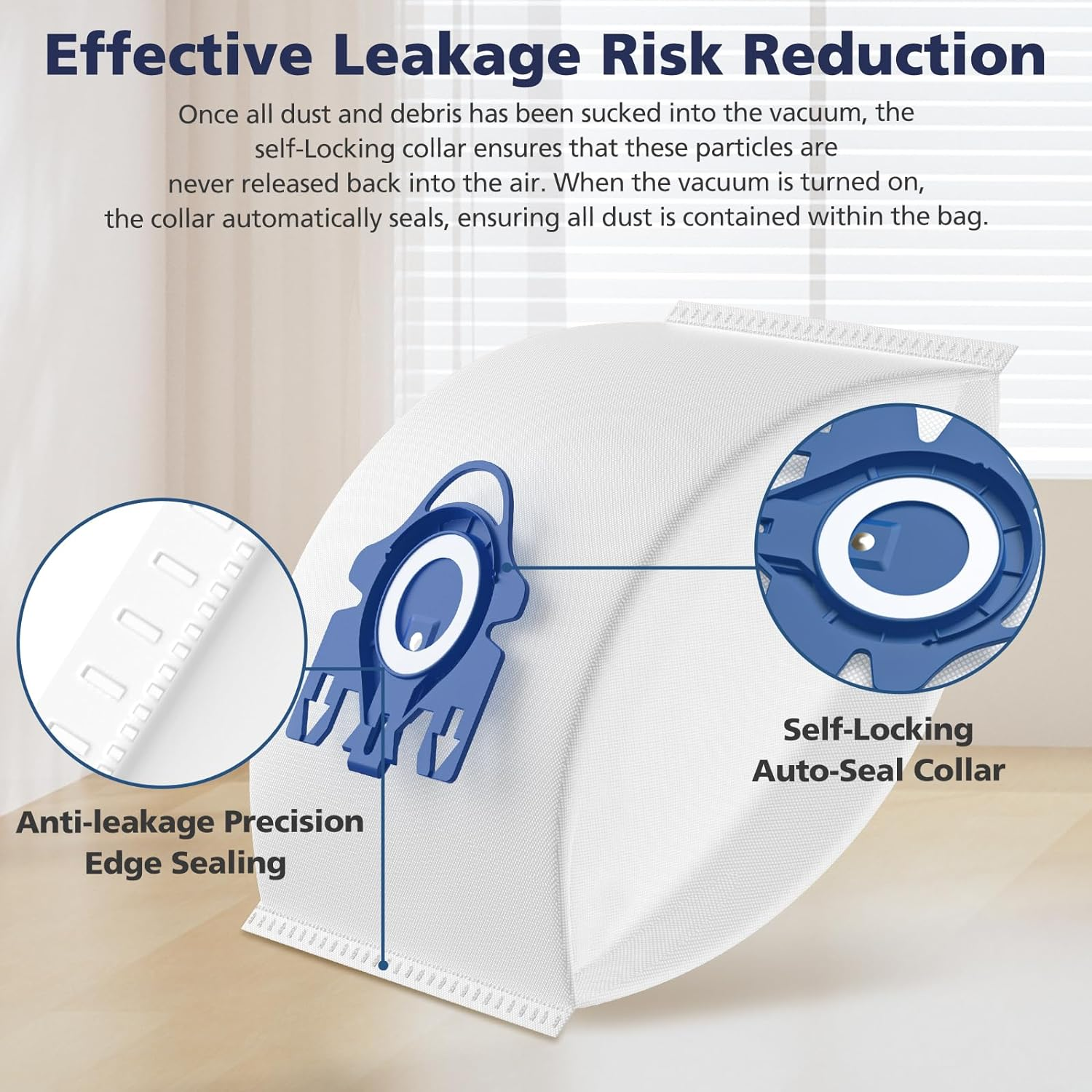 12 Pack 3D Airclean GN Vacuum Bags Compatible with Miele Classic C1, Complete C1, Complete C2, Complete C3, S227 S240, S270, S400, S2, S5, S8 Series Canister Vacuum Cleaner