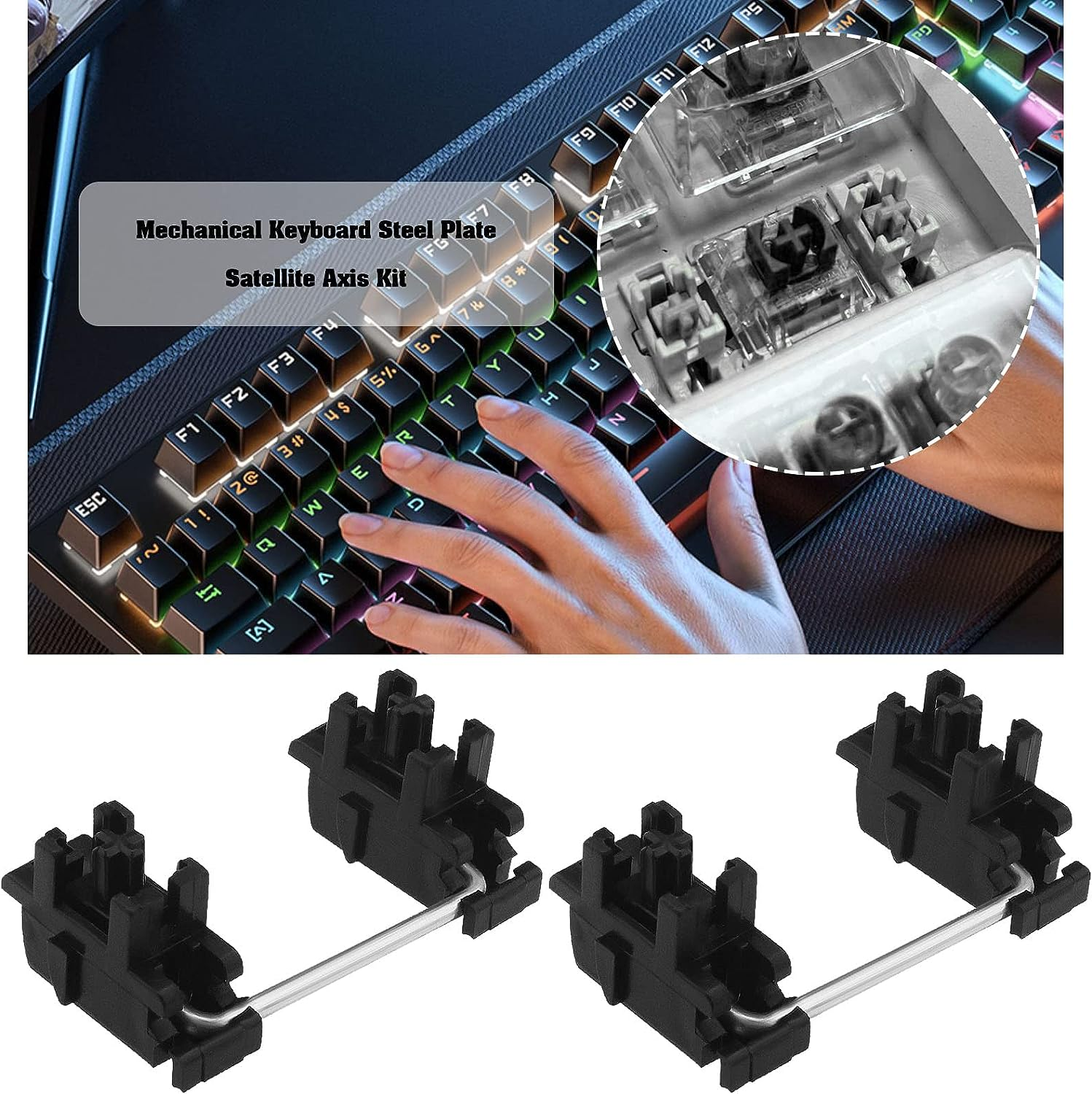 Emsea 7Pcs 2U Stabilizers & 1Pcs 6.25U Stabilizer Replacement Mechanical Keyboard Stabilizers Plate Mount Stabilizers Keyboard Accessories image number 1