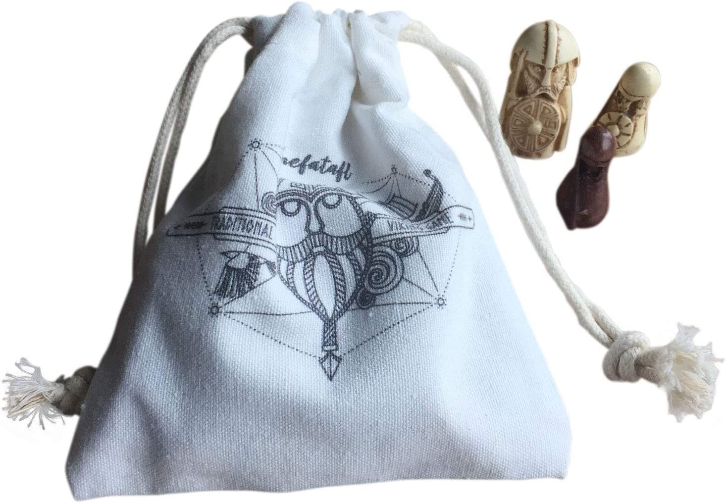 NMS Hnefatafl - the Viking Game - Includes Uniquely Designed Cotton Drawstring Pouch/Bag for Playing Pieces image number 1