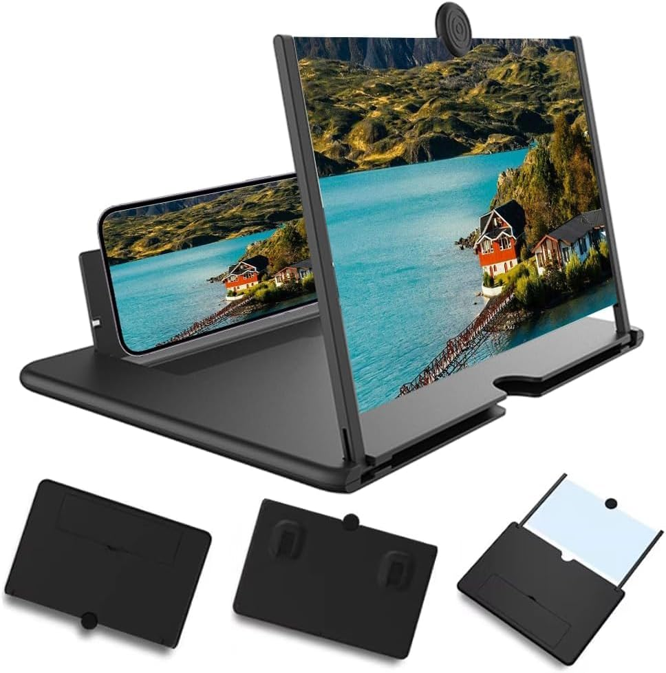 T Tersely 2026 Upgraded Big Screen Phone Magnifier, Ultra HD Screen Amplifier with Foldable Stand, Portable Mobile Phone Projector for Movies, Gaming, Compatible with All Smartphones (16 Inch) image number 3