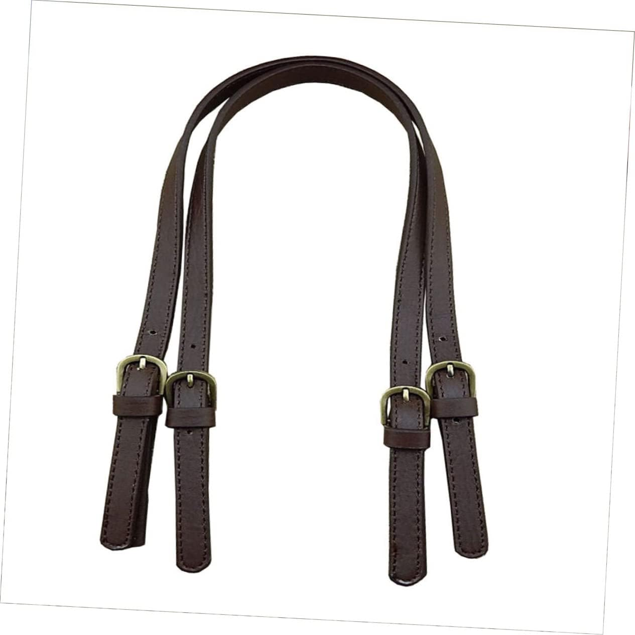 IWOWHERO 2Pcs Synthetic Leather Handbag Handles Tote Bag Replacement Strap DIY Bag Belt for Women Dual Buckle and Adjustable image number 4
