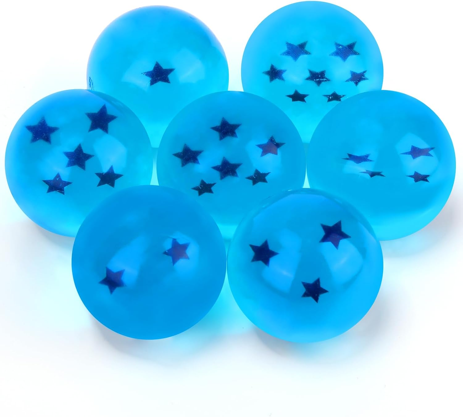 Ayfjovs 7PCS 45Mm Blue Dragon Large Bouncy Balls, Dragon 7 Stars Balls, DBZ Gift Set Birthday Party Game Balls image number 2