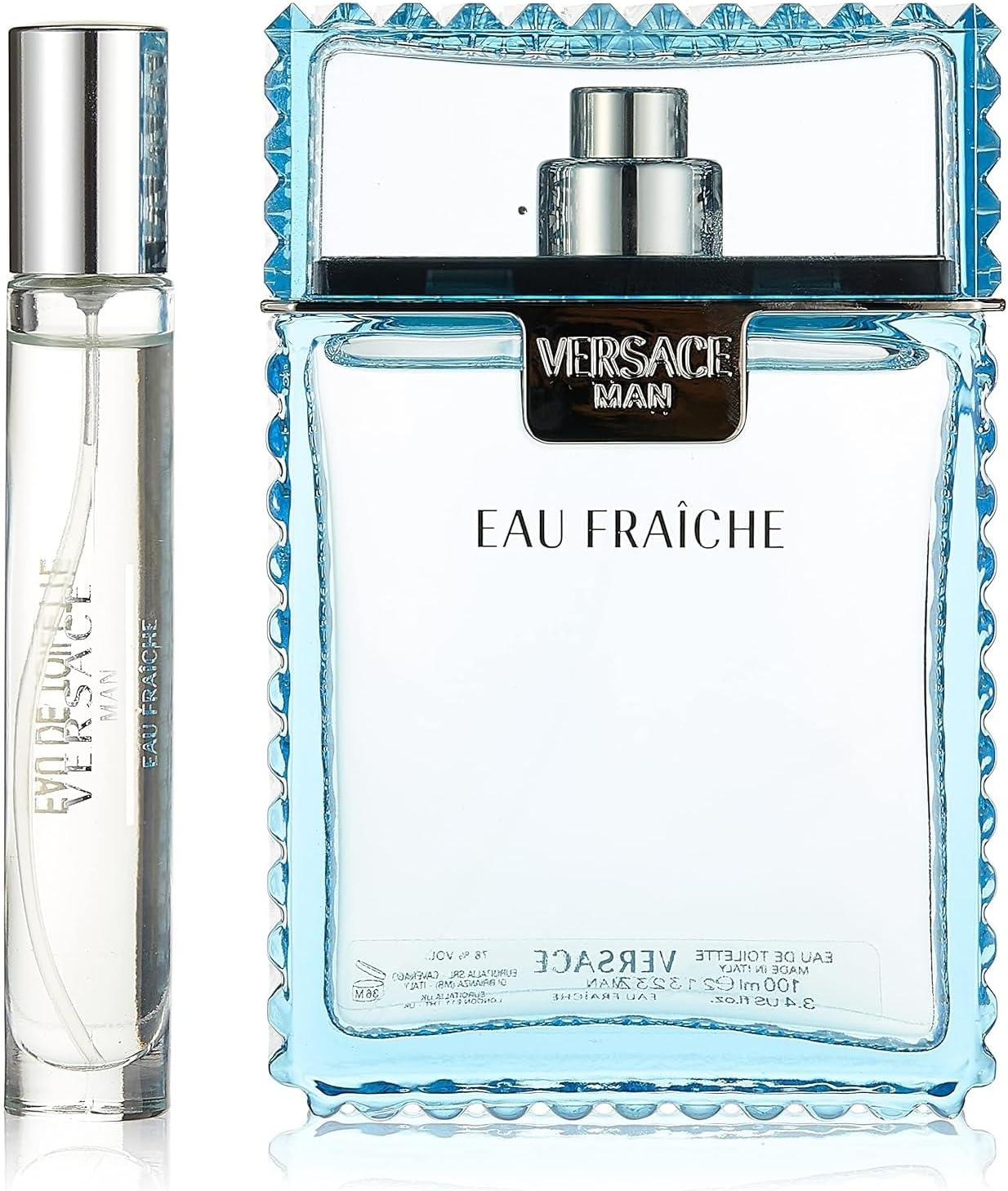 Versace Man Eau Fraiche Eau De Toilette Spray 3 Piece Gift Set for Men