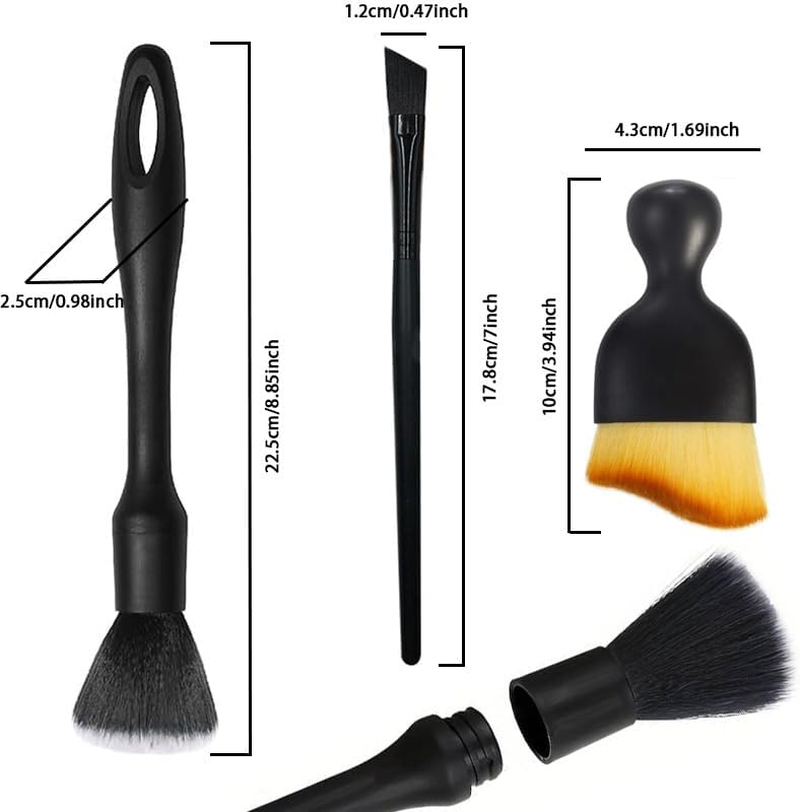 5 Pcs Car Detailing Brush Set Car Interior Cleaning Soft Brush Cleaning Brushes with Soft Bristles Brush Interior Dust Removal Brushes Tool image number 5