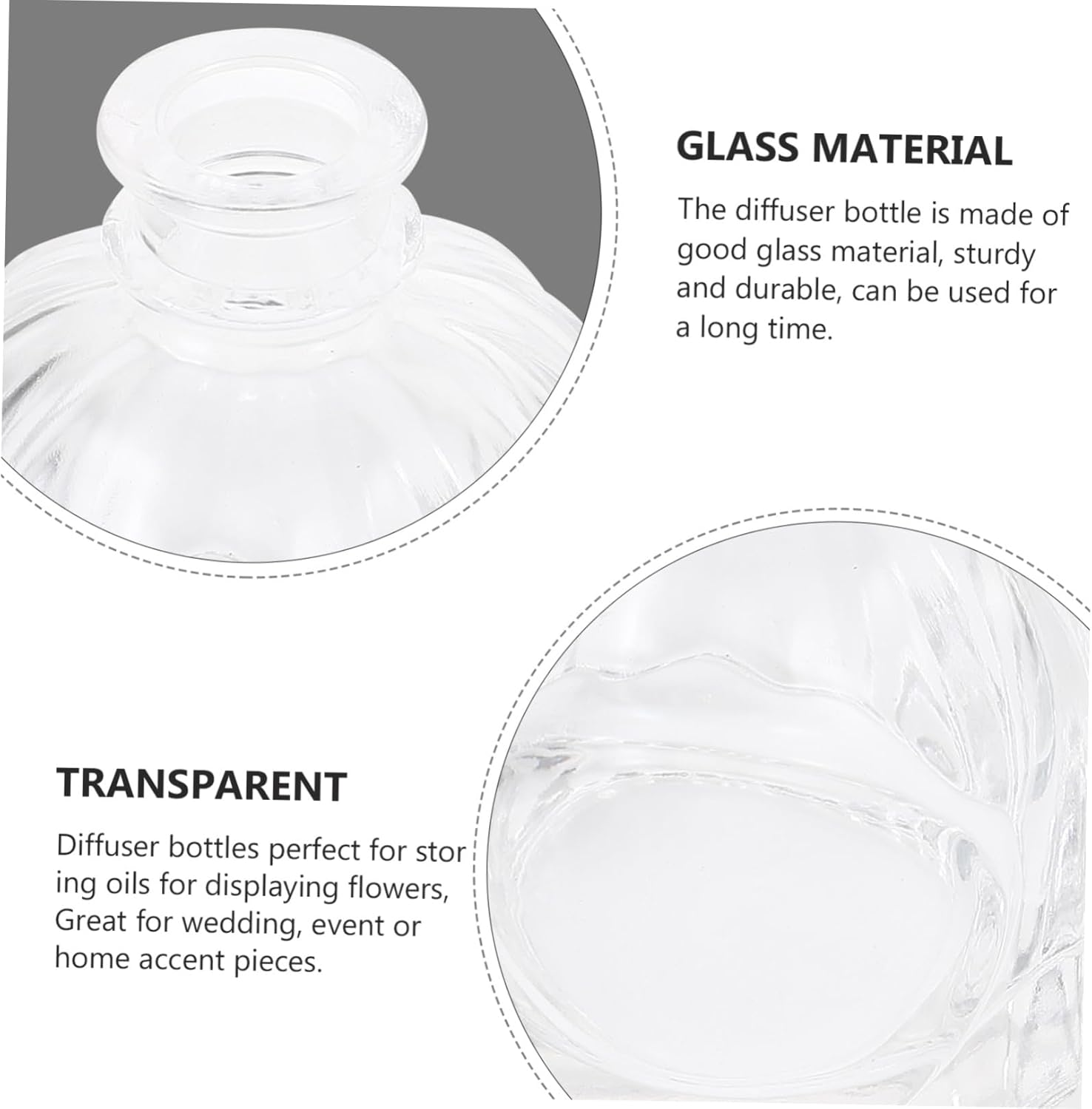 Fragrance Storage Container Dispenser Jars 100Ml Glass Aromatherapy Diffuser Bottles for Home Office 4Pcs Set