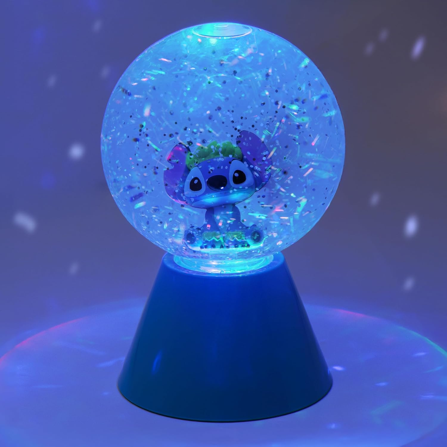 Paladone Disney Lilo & Stitch LED Glitter Globe, Officially Licensed Gift, Colour Changing Luminous Snow Globe for Kids, Teens, Adults, Compact Design image number 2