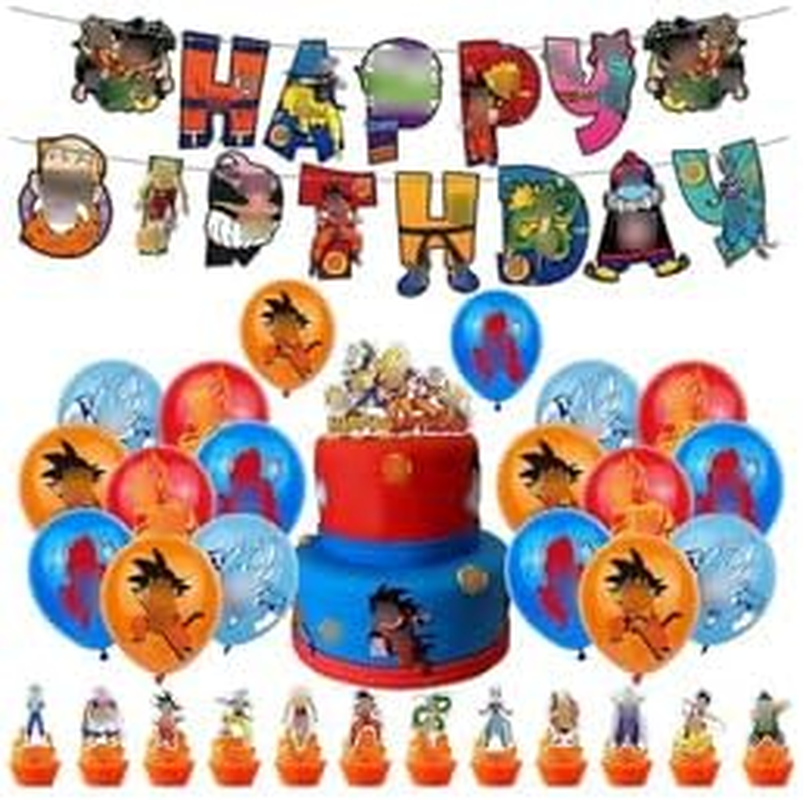 Birthday Decoration Birthday Decorations Party Supplies Birthday Balloons Dragonball Balloons Birthday Goku Cake Topper Birthday Banners