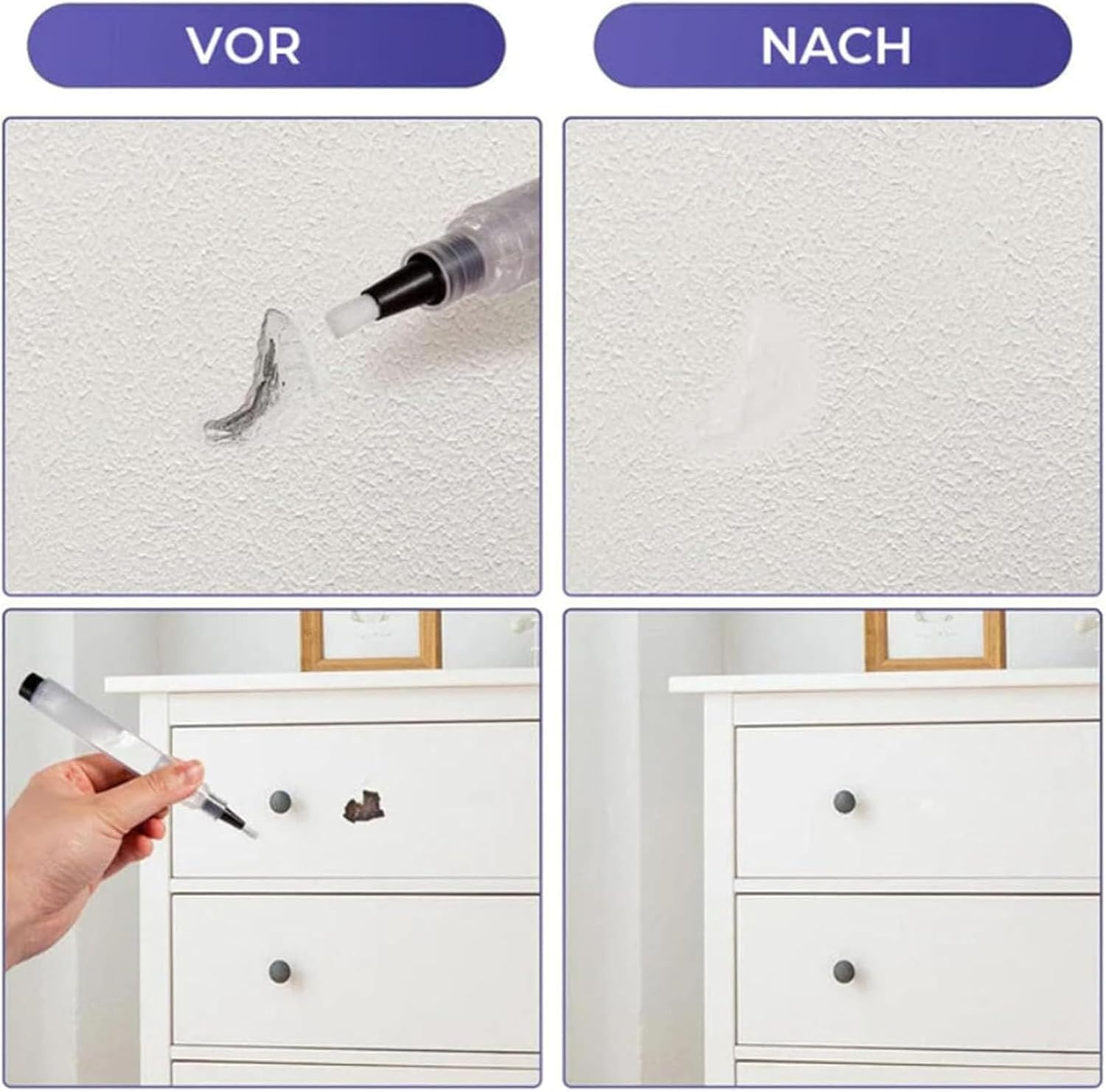 Applicabley Fillable Touch up Paint Pen Brush, Paint Touch up Pens Fillable with Brush, Refillable Touch up Paint Pen Brush, Wall Paint Touch up Pens Fillable, Touch up Paint Pens for Walls (10Pcs) image number 2