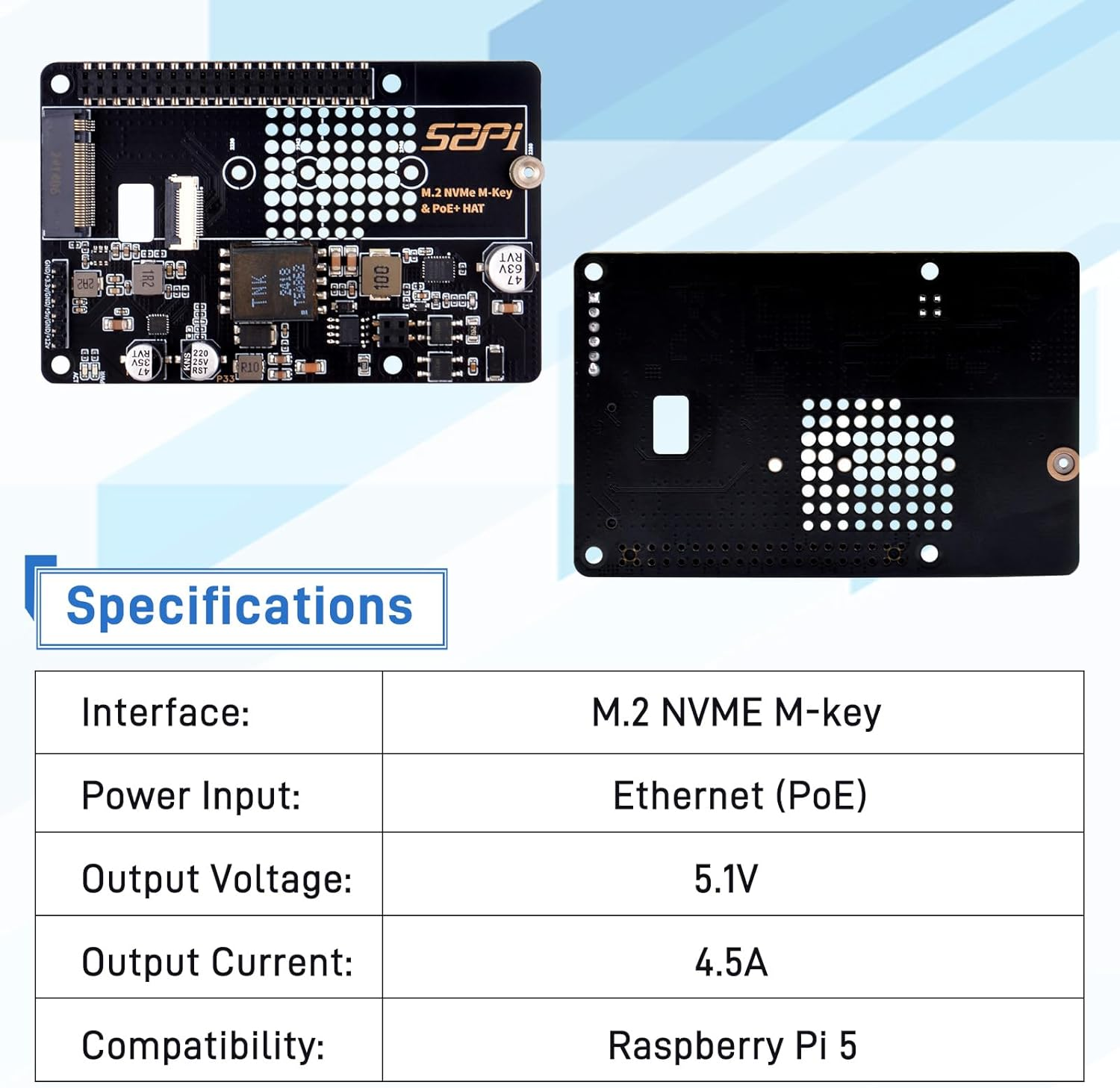 Geeekpi P33 M.2 NVME M-Key Poe+ Hat with Official Pi 5 Active Cooler for Raspberry Pi 5, Support M.2 Nvme Ssds 2230/2242/2260/2280 image number 6