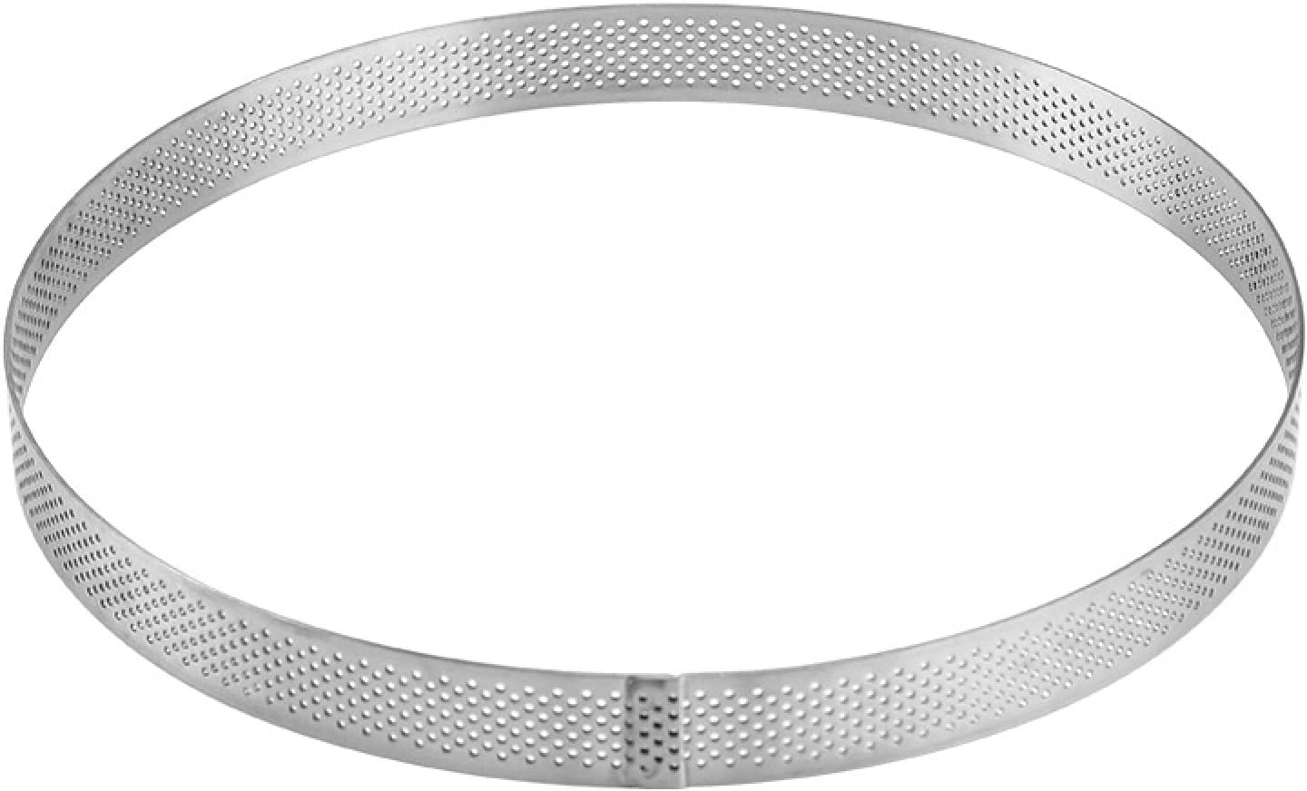 Cake Ring Tartlet Pie Baking Perforated Stainless Ring Mousse Heat-Resistant Molds DIY Circle Cutter 2Pcs 20Cm - 10Cm image number 4