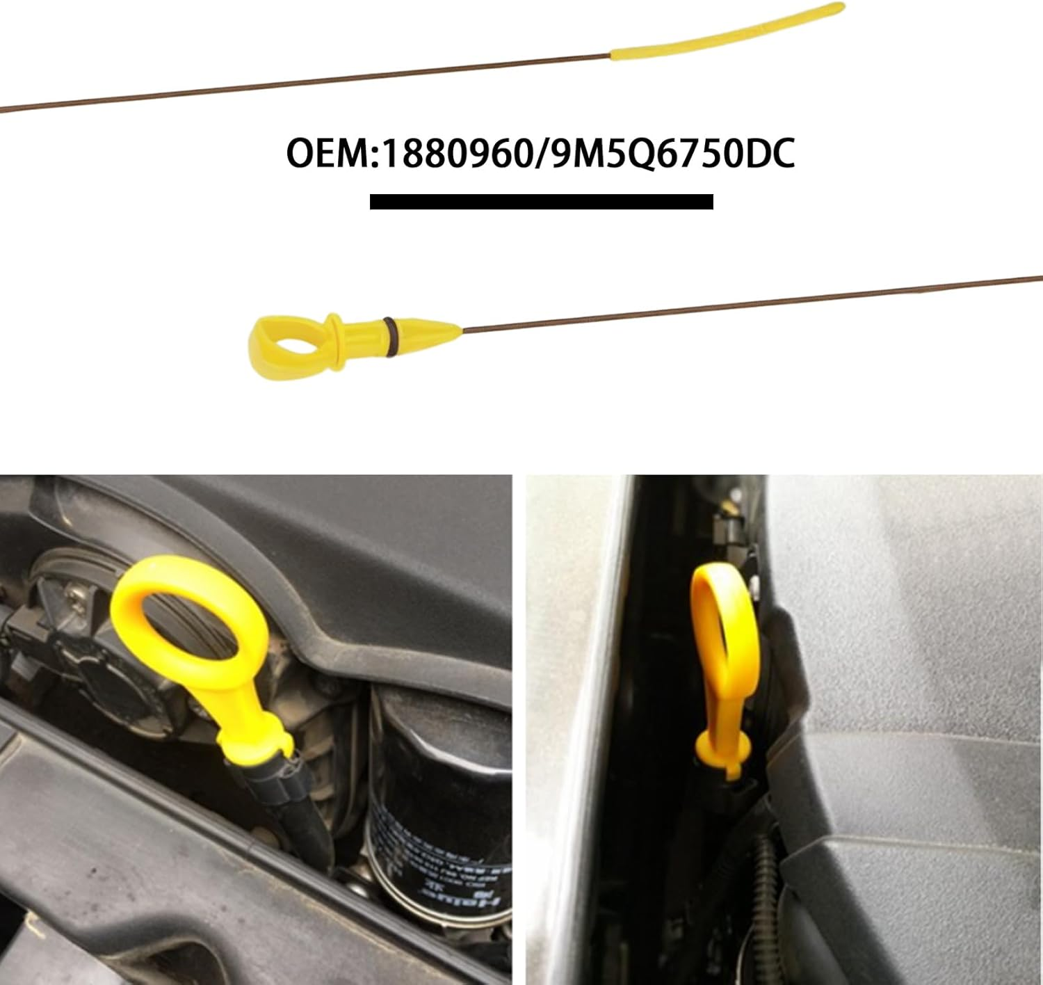 Be in Your Mind 1Pc Engine Oil Fluid Level Dipstick Replacement Part 1880960 9M5Q6750DC Compatible with Ford C-Max, Mondeo, S-Max 2.0 image number 1