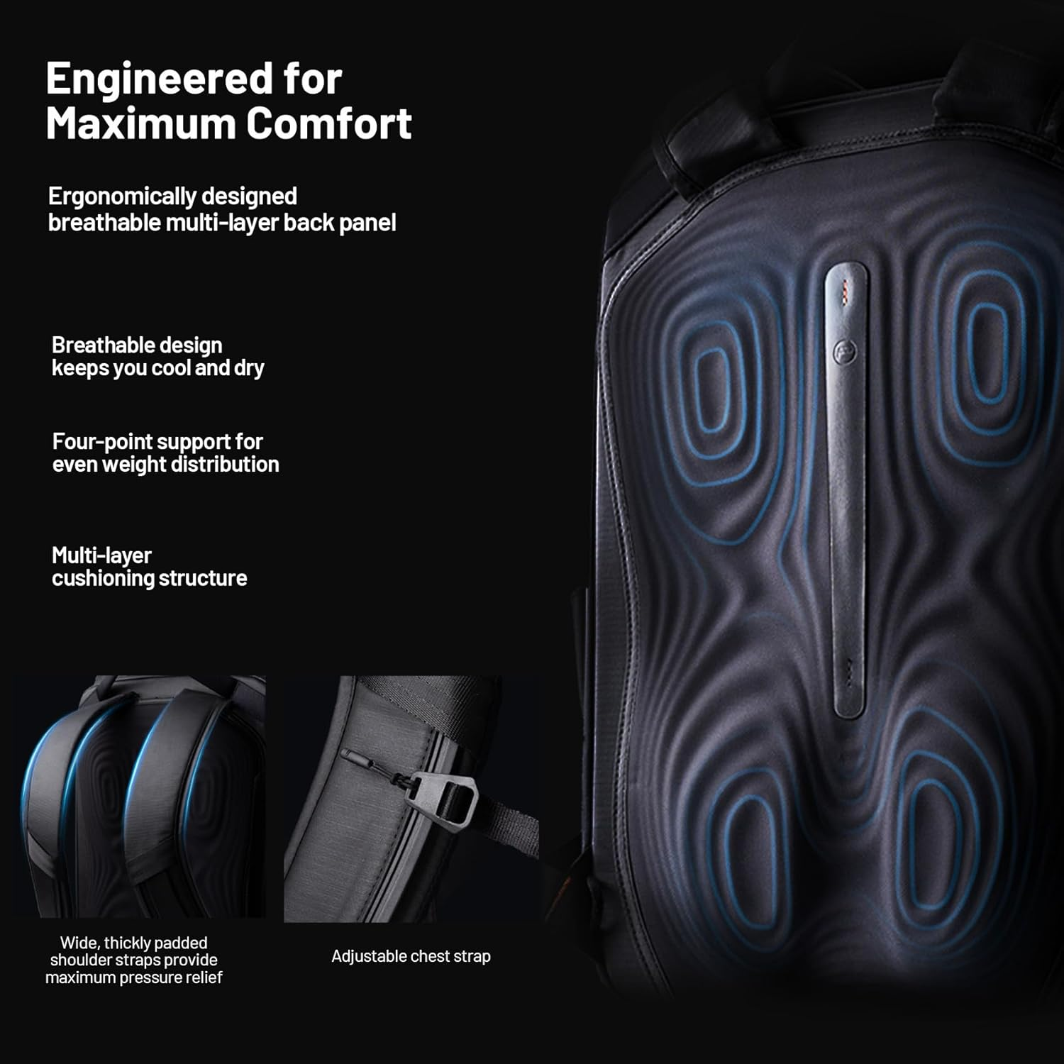 PGYTECH Onego 2 Camera Backpack 20L with Laptop/Ipad Compartment Waterproof Camera Backpack for Urban & Travel Photography &ndash; Compatible with Sony/Canon/Nikon/Dslr/Slr Mirrorless Cameras, Matte Black image number 4