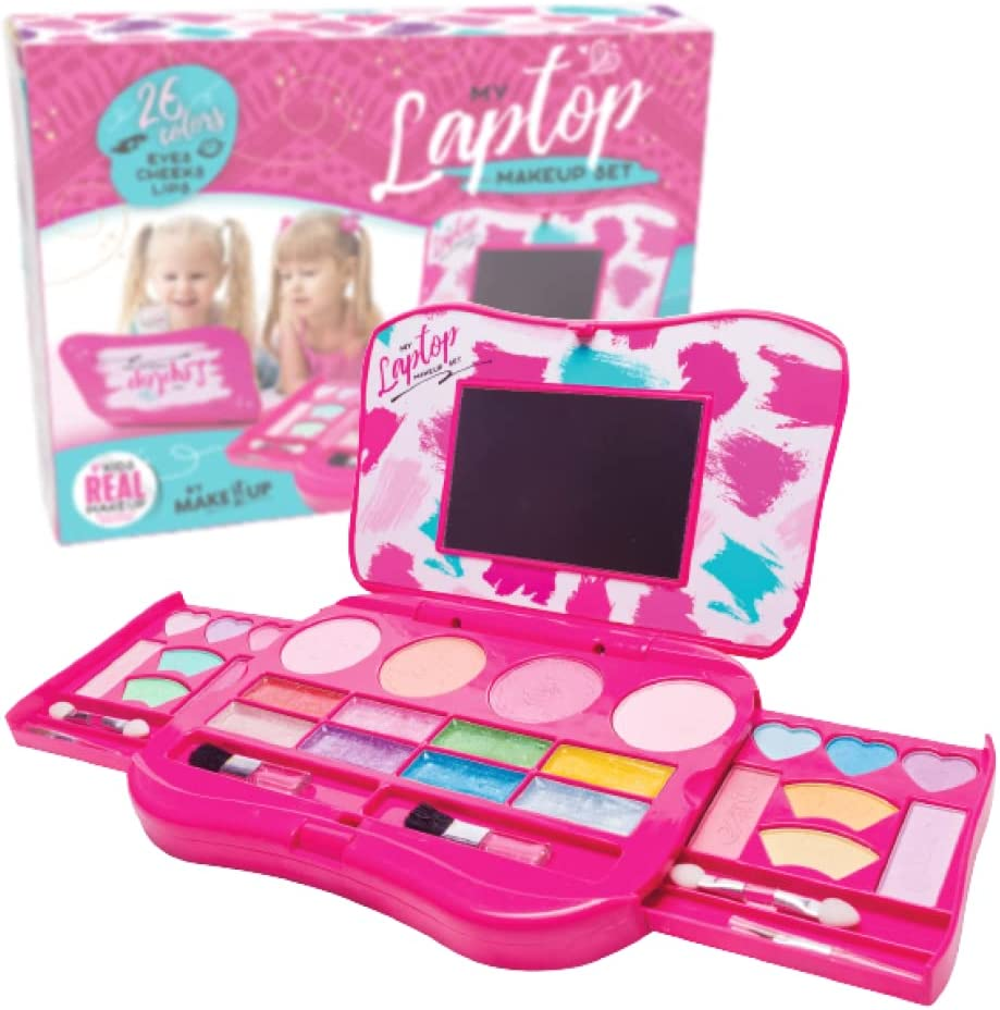 My Laptop Girls Makeup Set by Make It up Fold Out Makeup Palette with Mirror and Secure Close - SAFETY TESTED- NON TOXIC image number 2