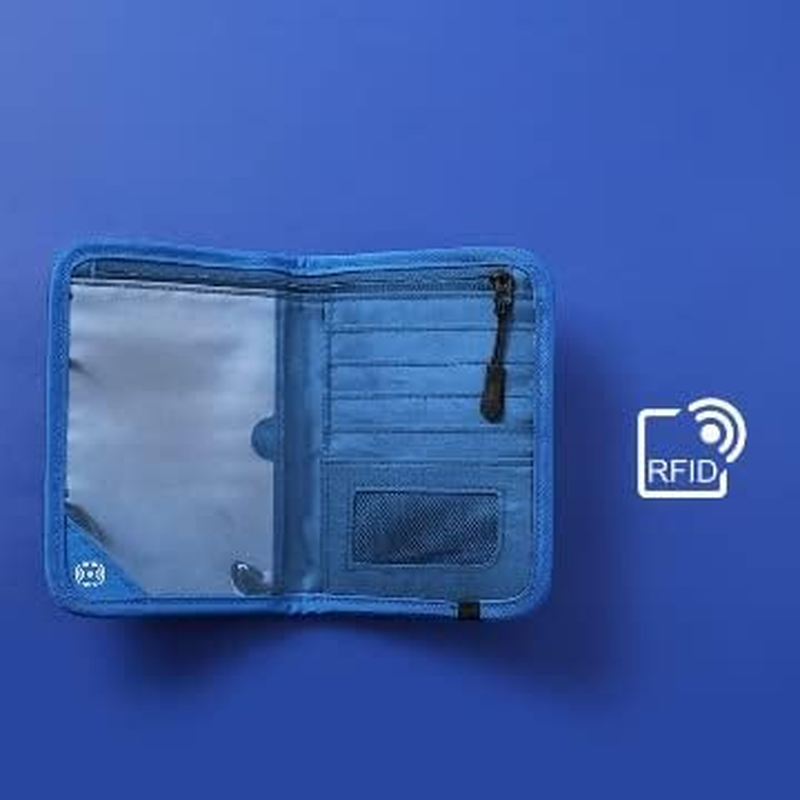 Paton Travel Australia Passport Holder &ndash; Waterproof RFID Blocking Passport Wallet for 2 Passports, Cards, Money & Documents &ndash; Vibrant Blue, Compact with Adjustable Strap image number 1