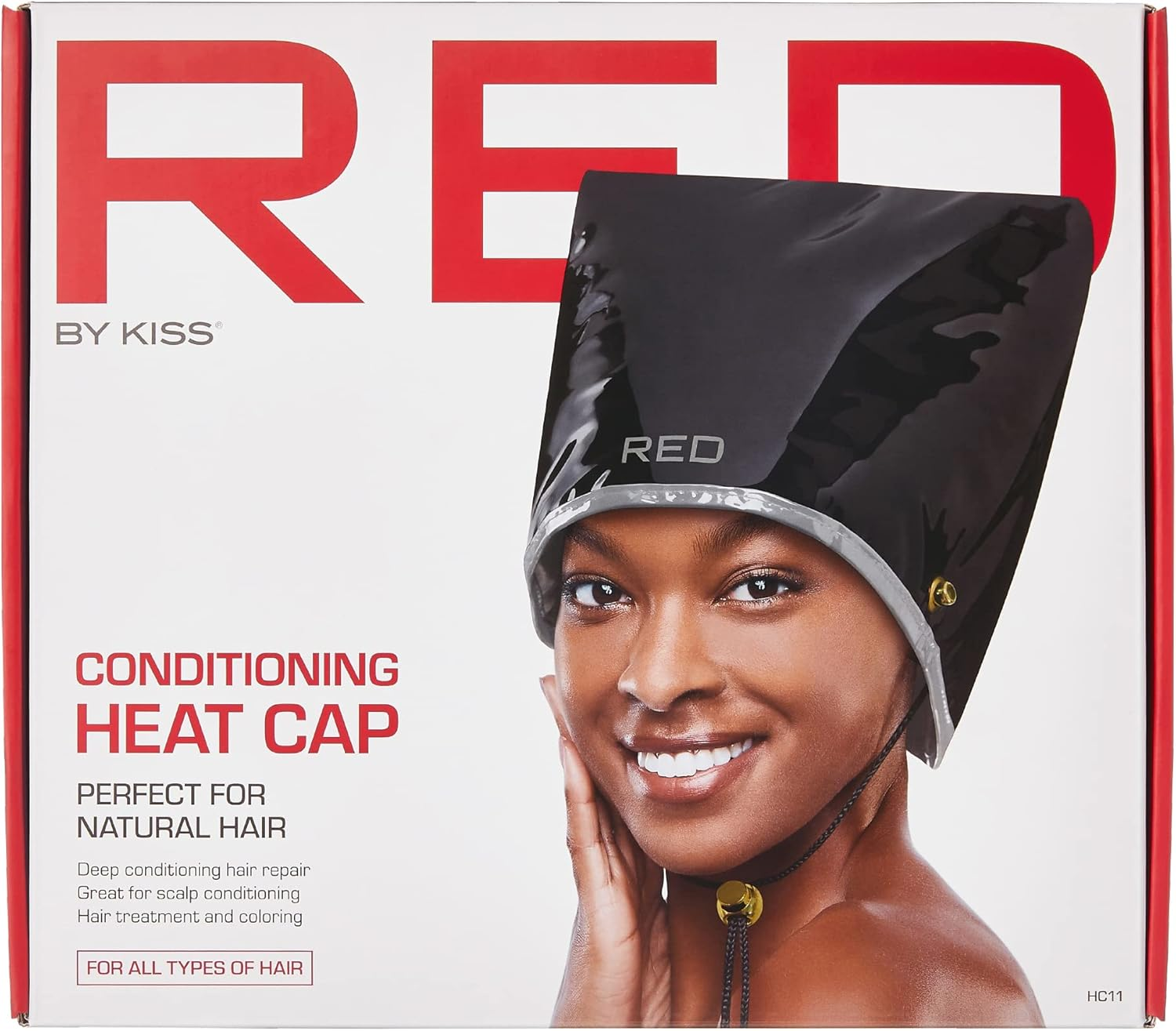 RED by Kiss Conditioning Heat Cap - Deep Conditioning and Hair Repair Treatment at Home for All Hair Types Straight, Curly, Wavy, Thick, or Fine Hair. Use for Dry, Fuzzy, Damaged, Died Hair image number 4