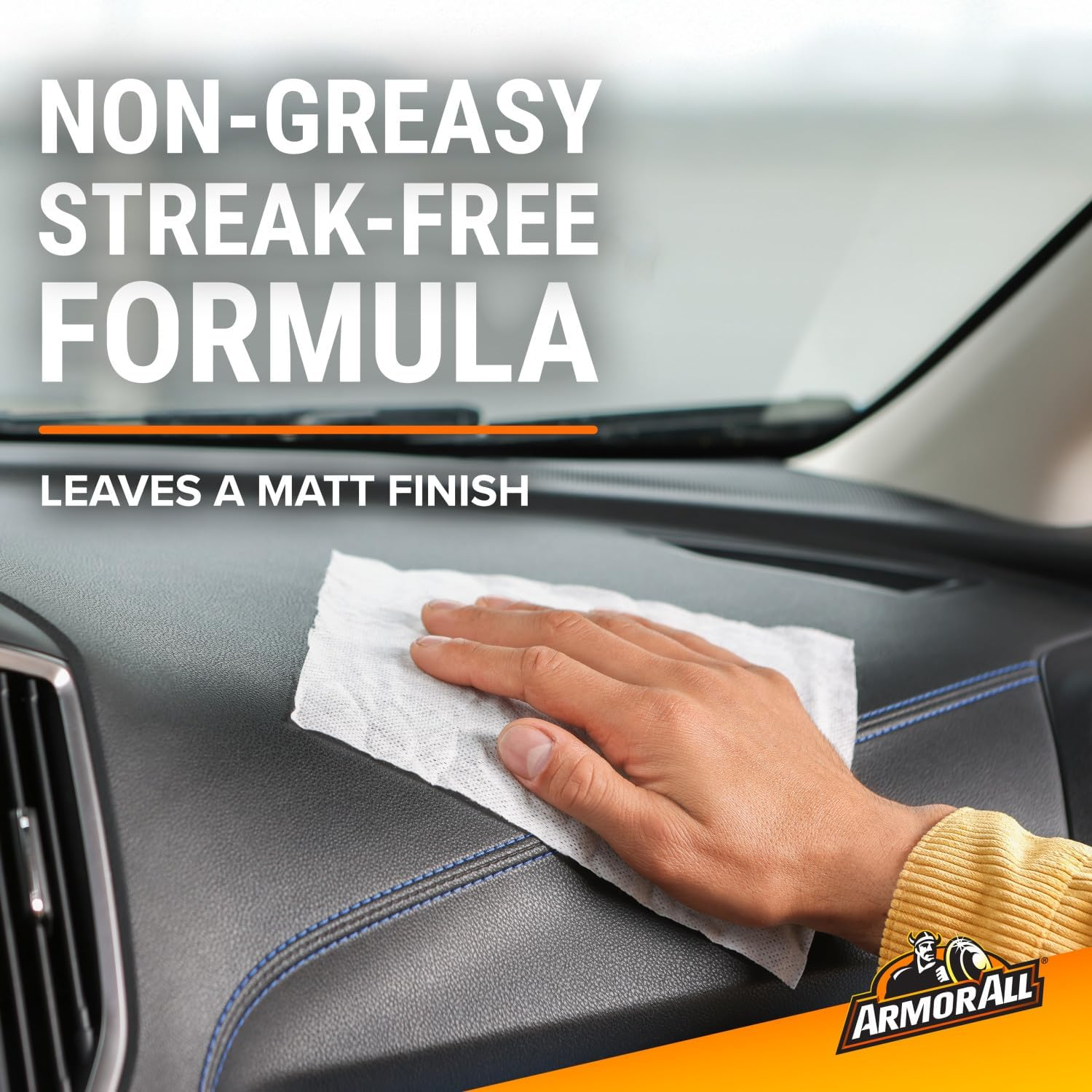 Armor All, 20 Matt Protectant Wipes, Citrus Scent, Suitable for Plastic and Vinyl, Restores Your Surfaces Appearance and Keeps Them Protected, Ideal for Car Detailing, Made in the UK image number 3