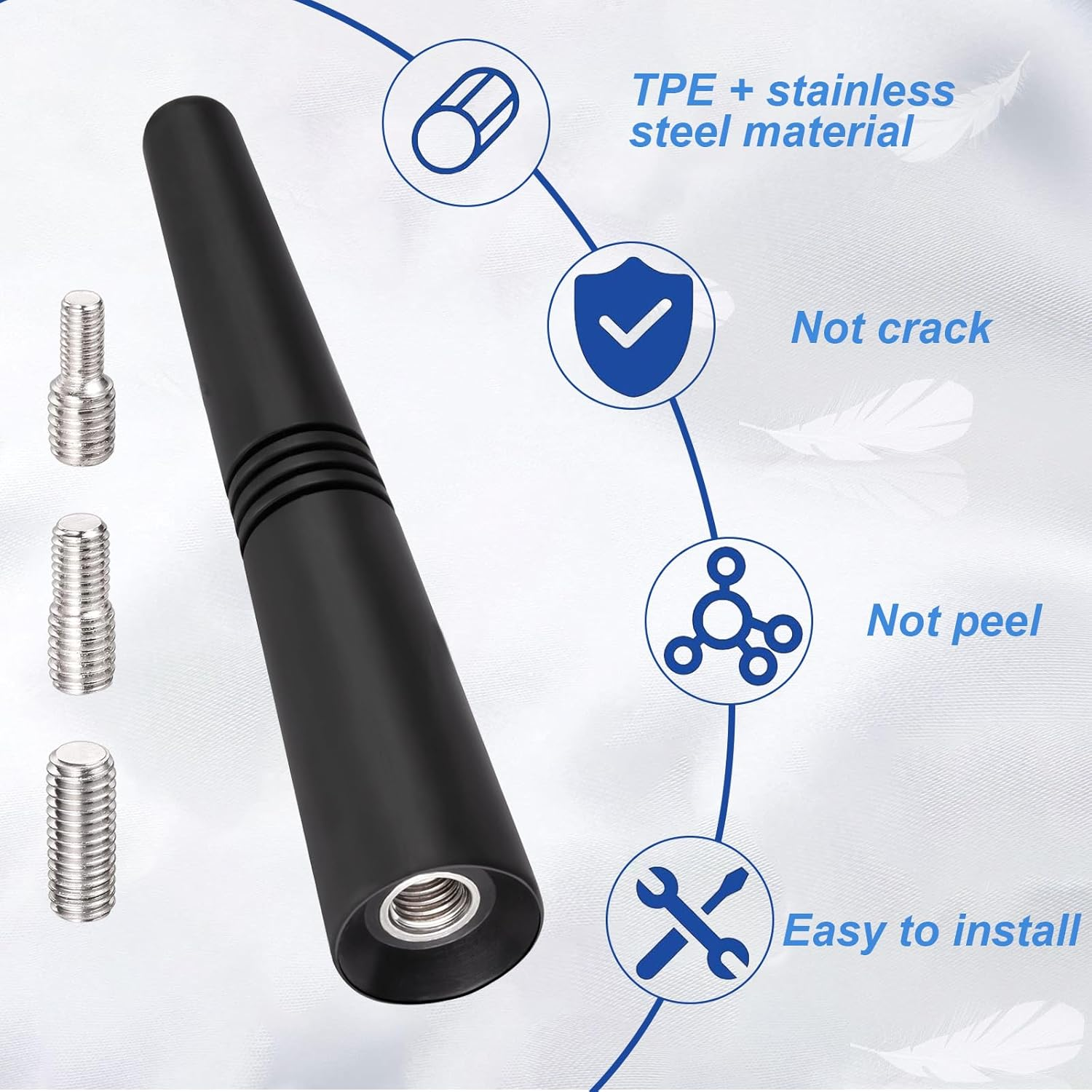 AQTAQ Universal Vehicle Roof Mount Short Car Antenna AM FM Antenna Car Roof Antenna Car 9Cm/3.5Inch Mini Car Radio Antenna Compatible with Toyota Honda Subaru GMC Chevrolet Nissan Ford Jeep Etc image number 6