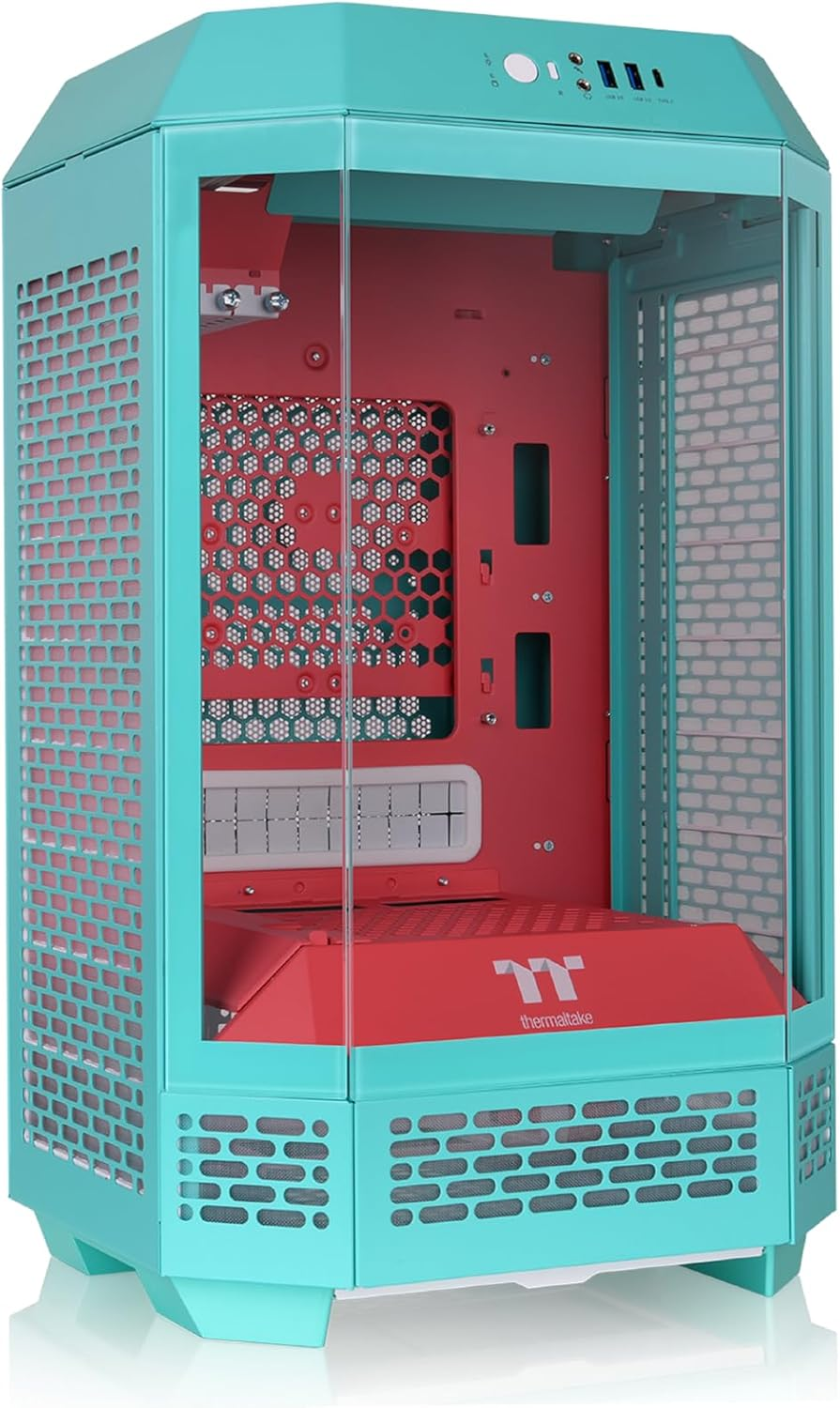 Thermaltake the Tower 250 Tempered Glass Mini Tower Case Mint Strawberry Edition, CA-1Z9-00SLWN-00 image number 4