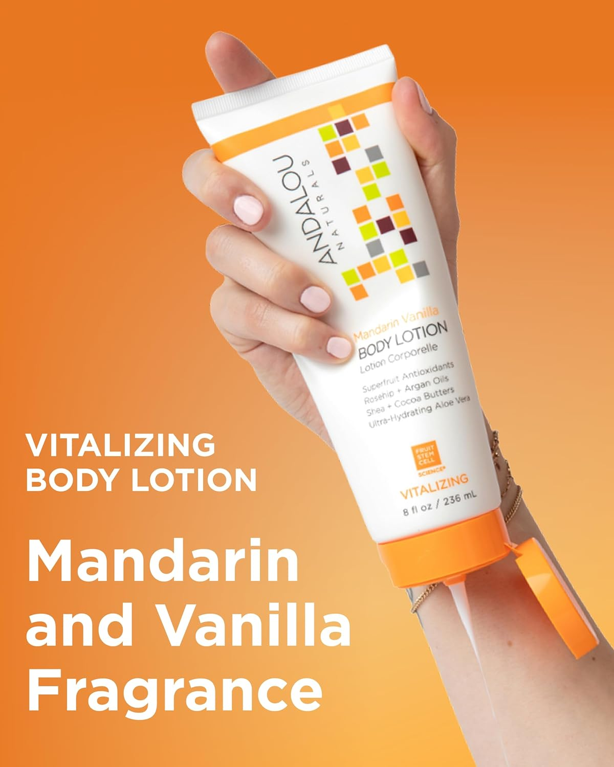 Andalou Naturals Mandarin Vanilla Vitalizing Body Lotion, 8 Ounce image number 1