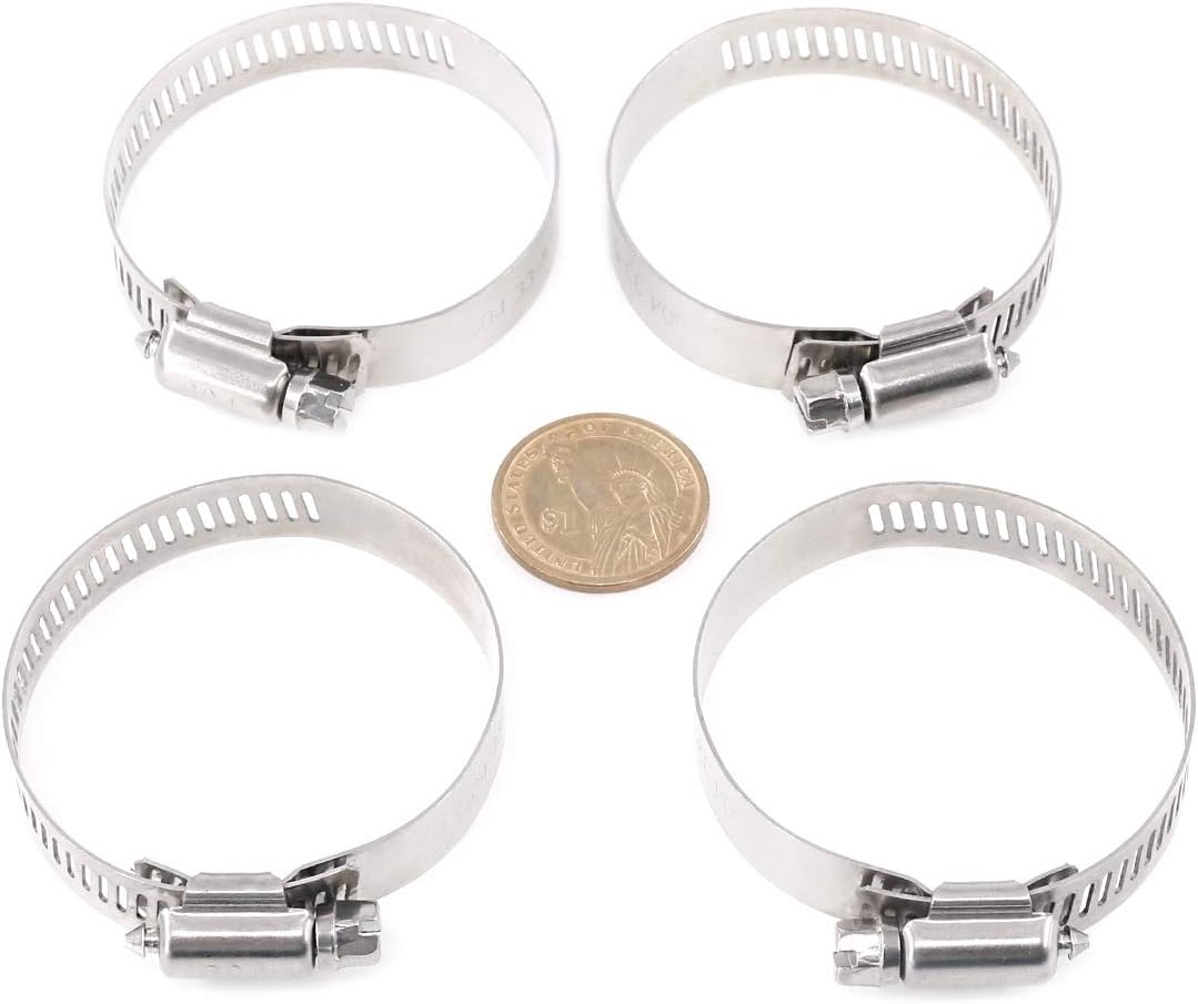 25-Pcs Adjustable [33 to 57Mm] Range Worm Gear Hose Clamp Fuel Line Clamp Assortment Kit for Plumbing - 304 Stainless Steel image number 3