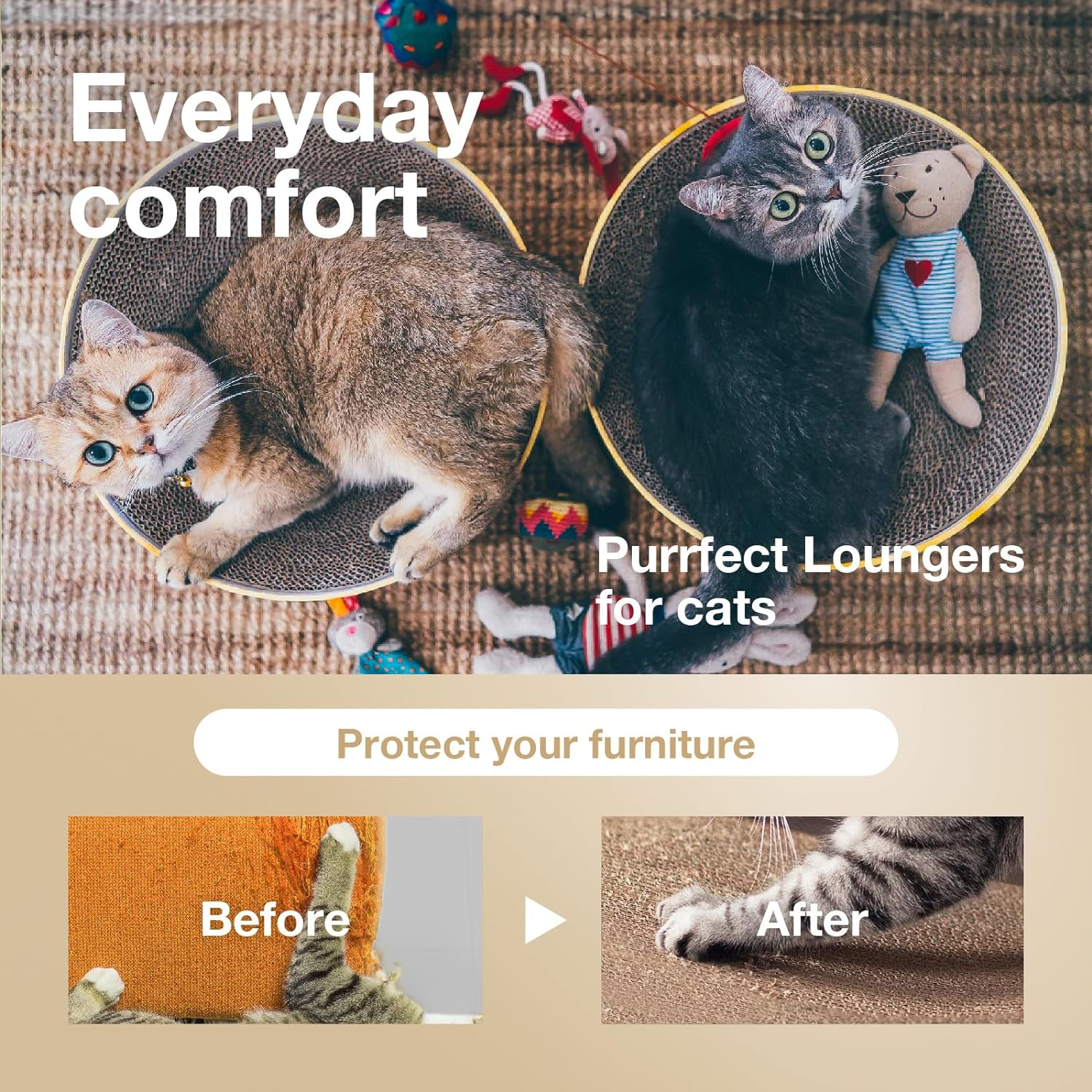 Necoichi Cozy Cat Scratcher Bowl (Cat) image number 2