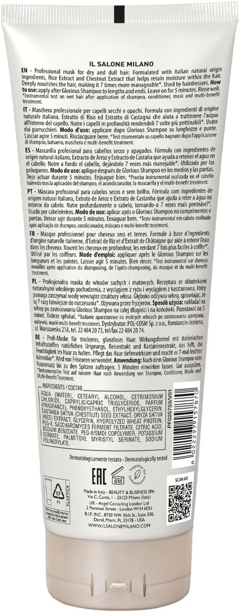 Il Salone Milano Glorious Moisture Mask for Dry Hair 250Ml image number 2