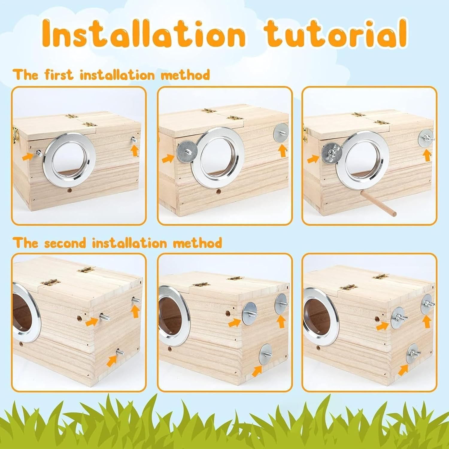 Bird Breeding Box - Transparent Bird House - Lovebirds, Canary, Budgerigar Cockatiel Breeding House, Conure Nesting Box with Clear Acrylic Window image number 3