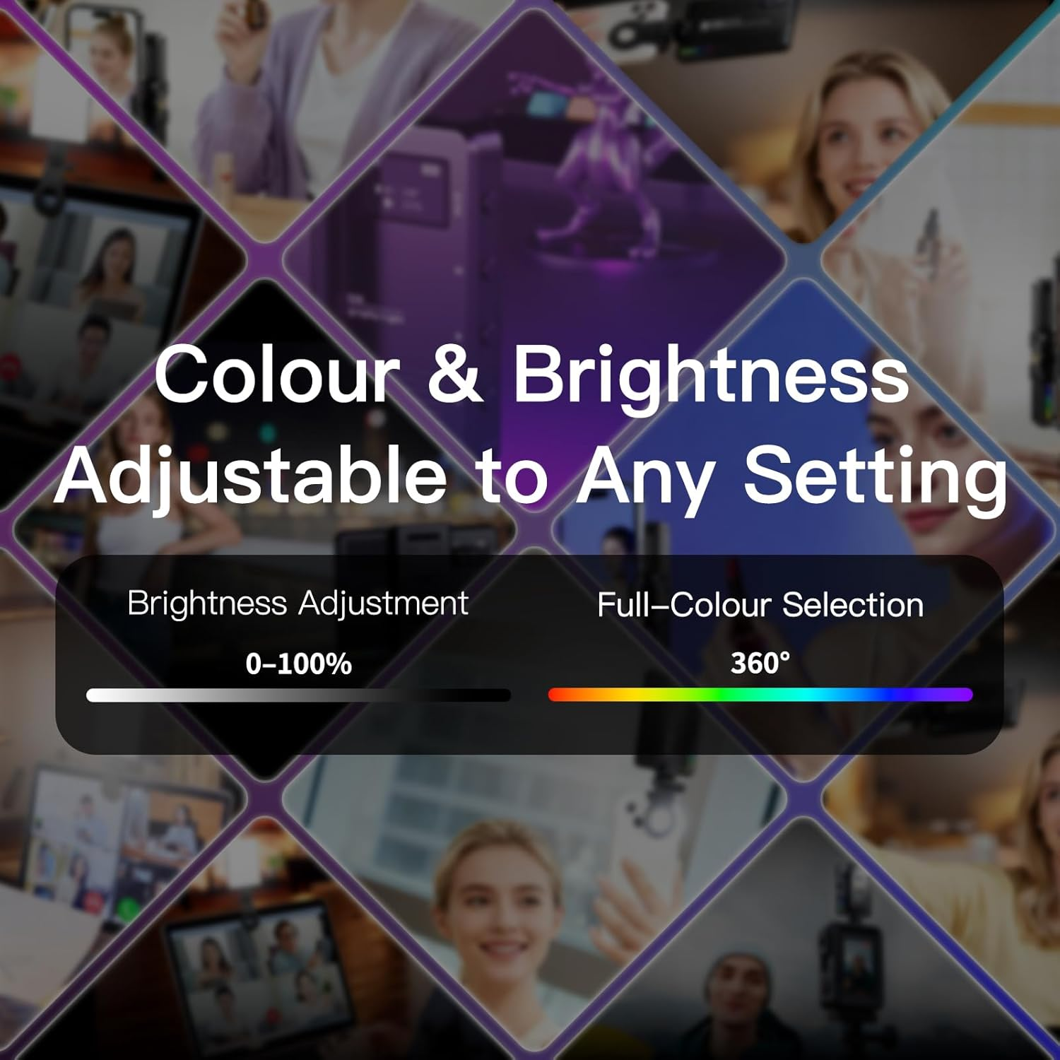 YLSD RGB Portable Selfie Light for Phone&Camera, 360&deg; Full Color 94 LED Video Light with Cold Shoe, CCT 3000K-9900K CRI 80+,1500Mah Rechargeable Ring Light for Photography/Vlog/Tiktok image number 1