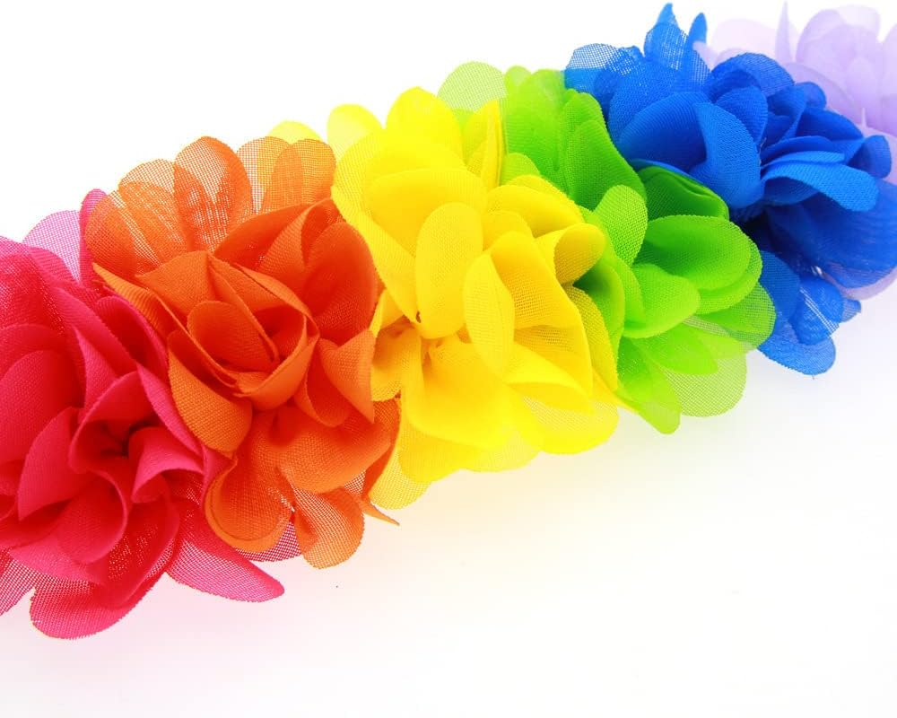 Rainbow Flower Headband Baby Girls Rainbow Floral Hair Band Flower Headwear BBG35 (A4)