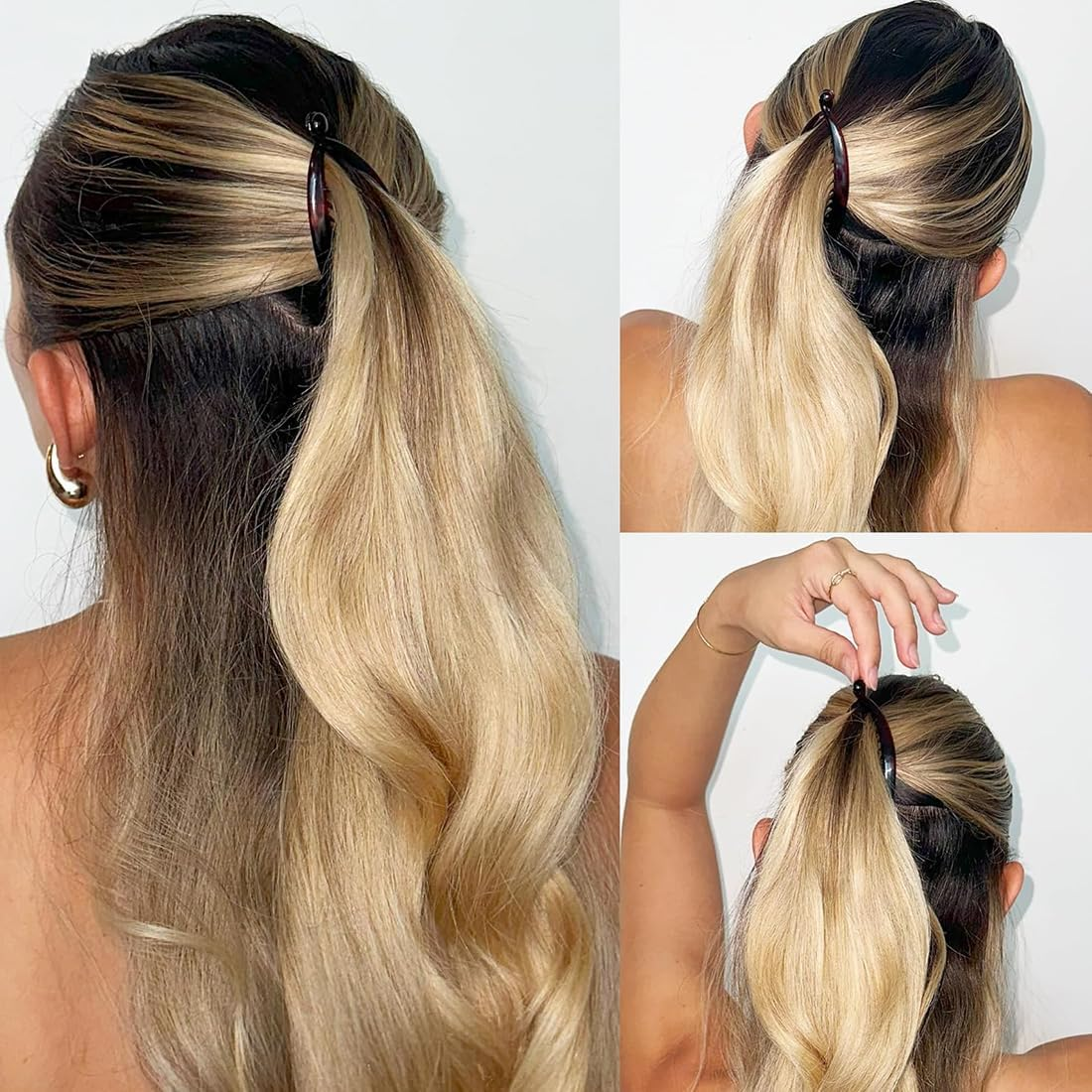 SULIUDAJI 3 Pieces Banana Hair Clips, Fish Hair Clips, Banana Hair Comb, Women'S Ponytail Hair Clip, Multicoloured, Size M, 3 Count image number 2