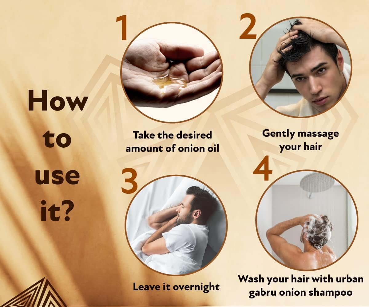 Urbangabru Onion Oil for Hair Growth Organic | Onion Juice| Hair Oil for Dry Damaged Hair and Growth (8 Fl Oz) image number 2