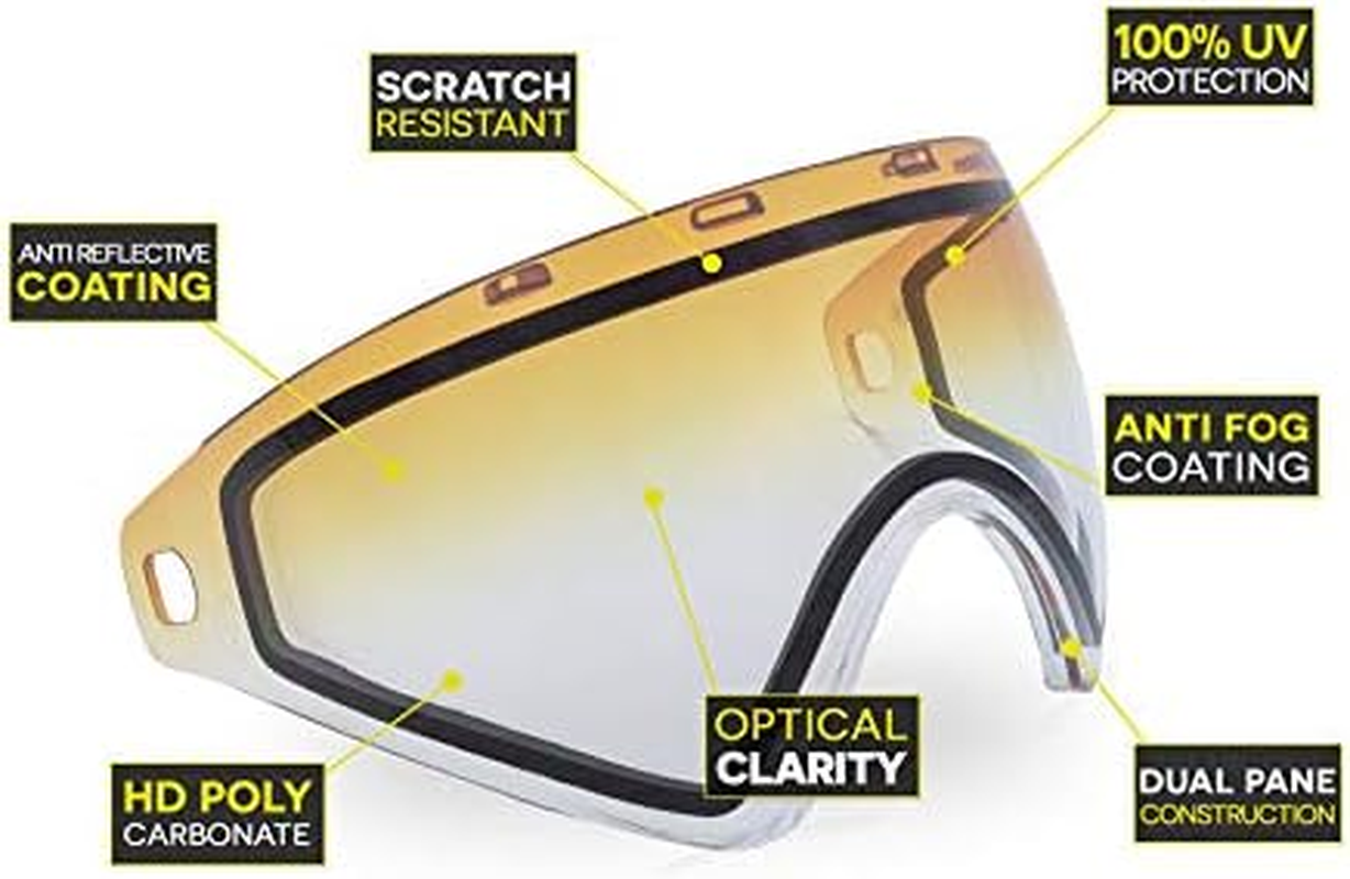 Bunker Kings Cmd/Virtue VIO Thermal Paintball Goggle/Mask Replacement Lens - HD Clear image number 1