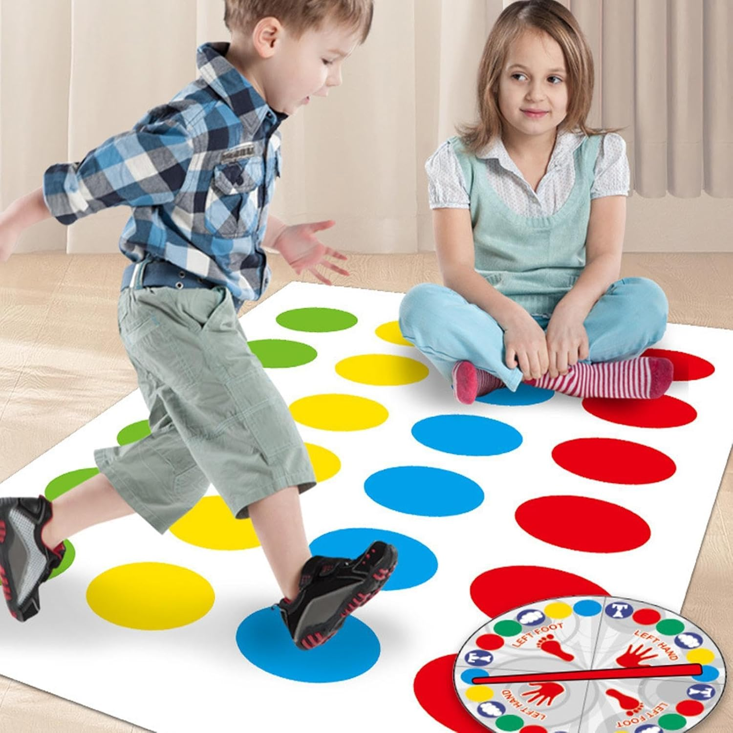 Game - Classic Twist Poses Floor Game I Twisting Mat Game, Board Games Activity Mat, Floor Games with Mats, Twist Poses Large Mat Balance Mat Interactive Toys for Kids and Adults. image number 3